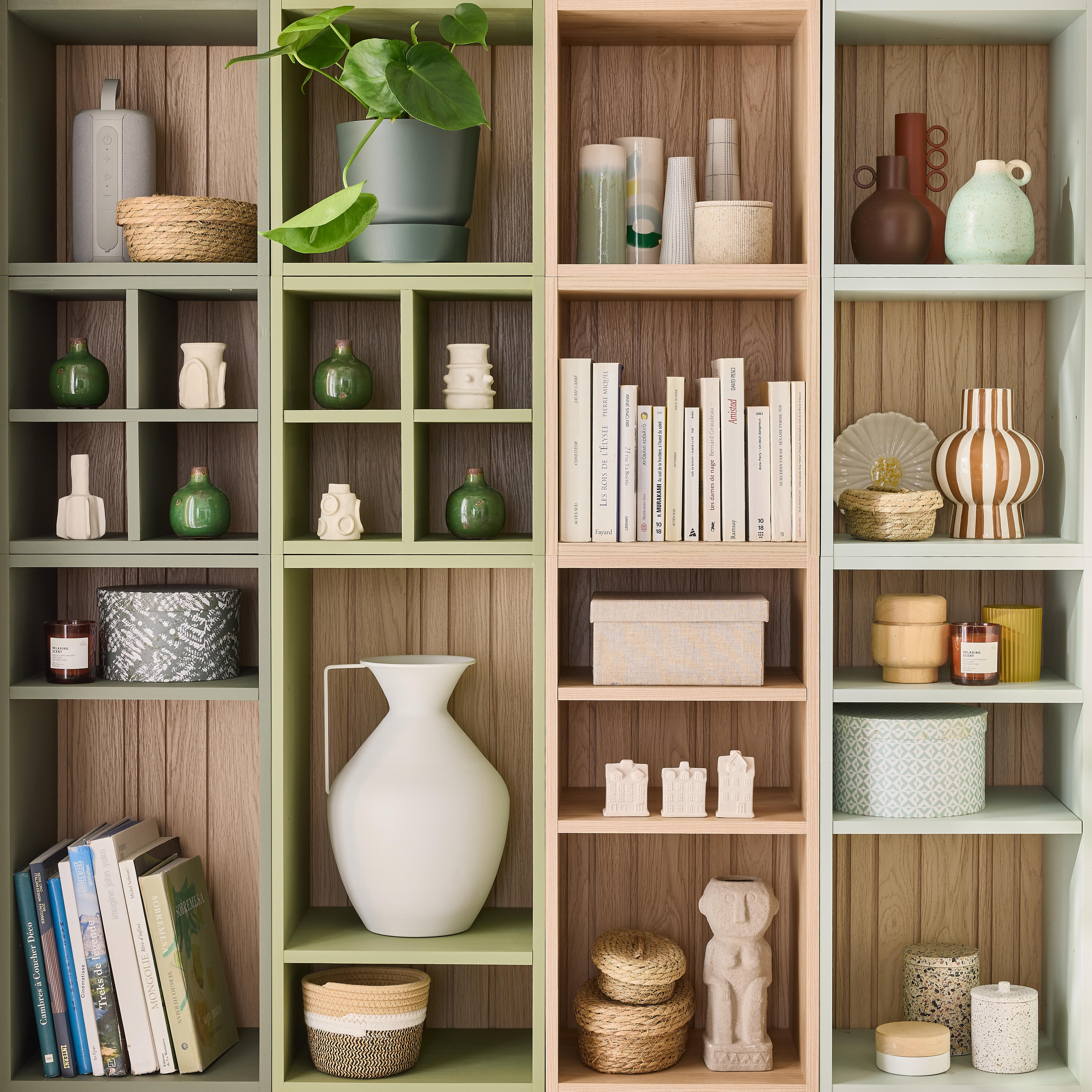 Estante Kub 2x1 Spaceo 36X32X71CM verde - 9