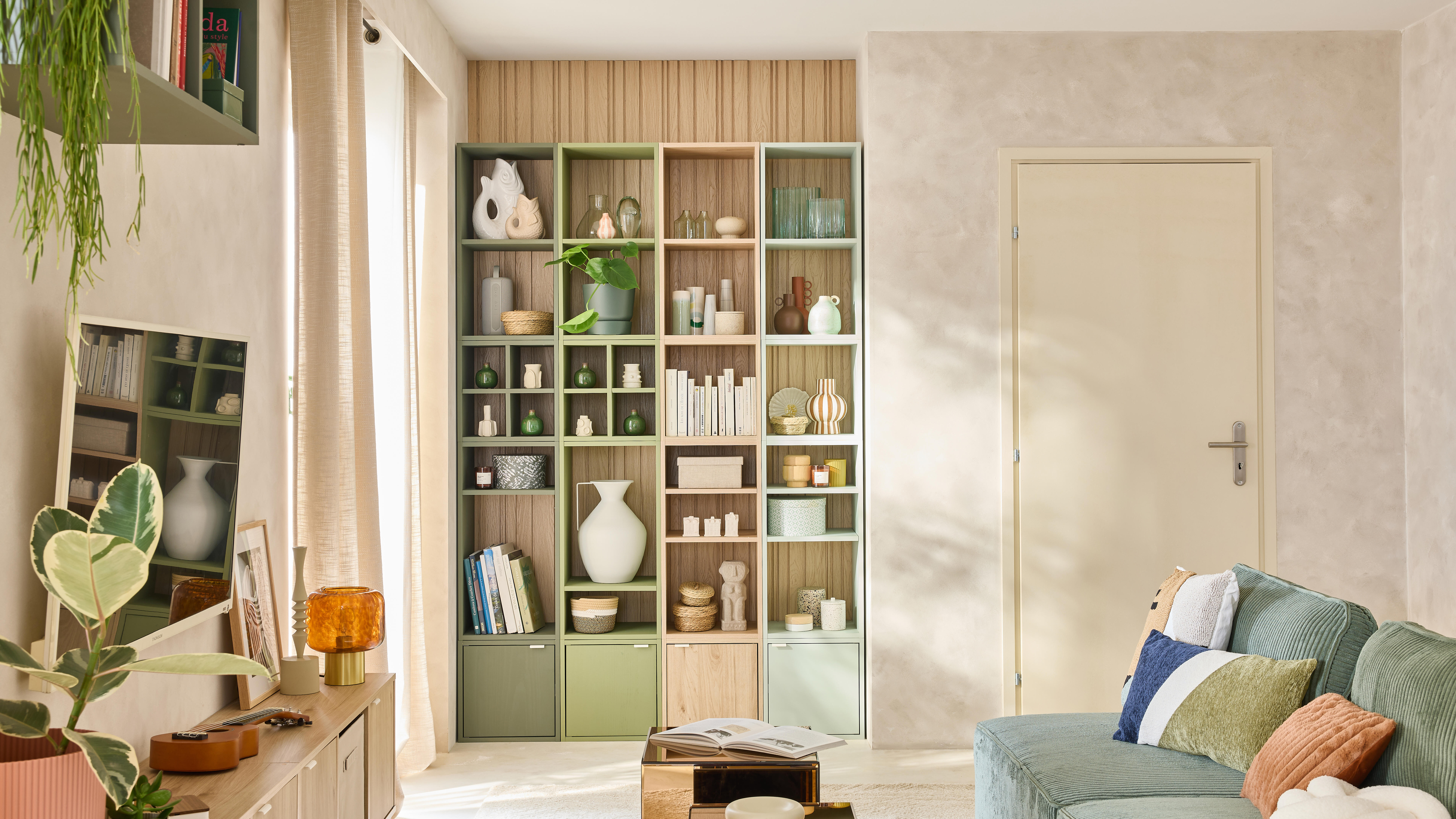 Estante Kub 2x1 Spaceo 36X32X71CM verde - 8