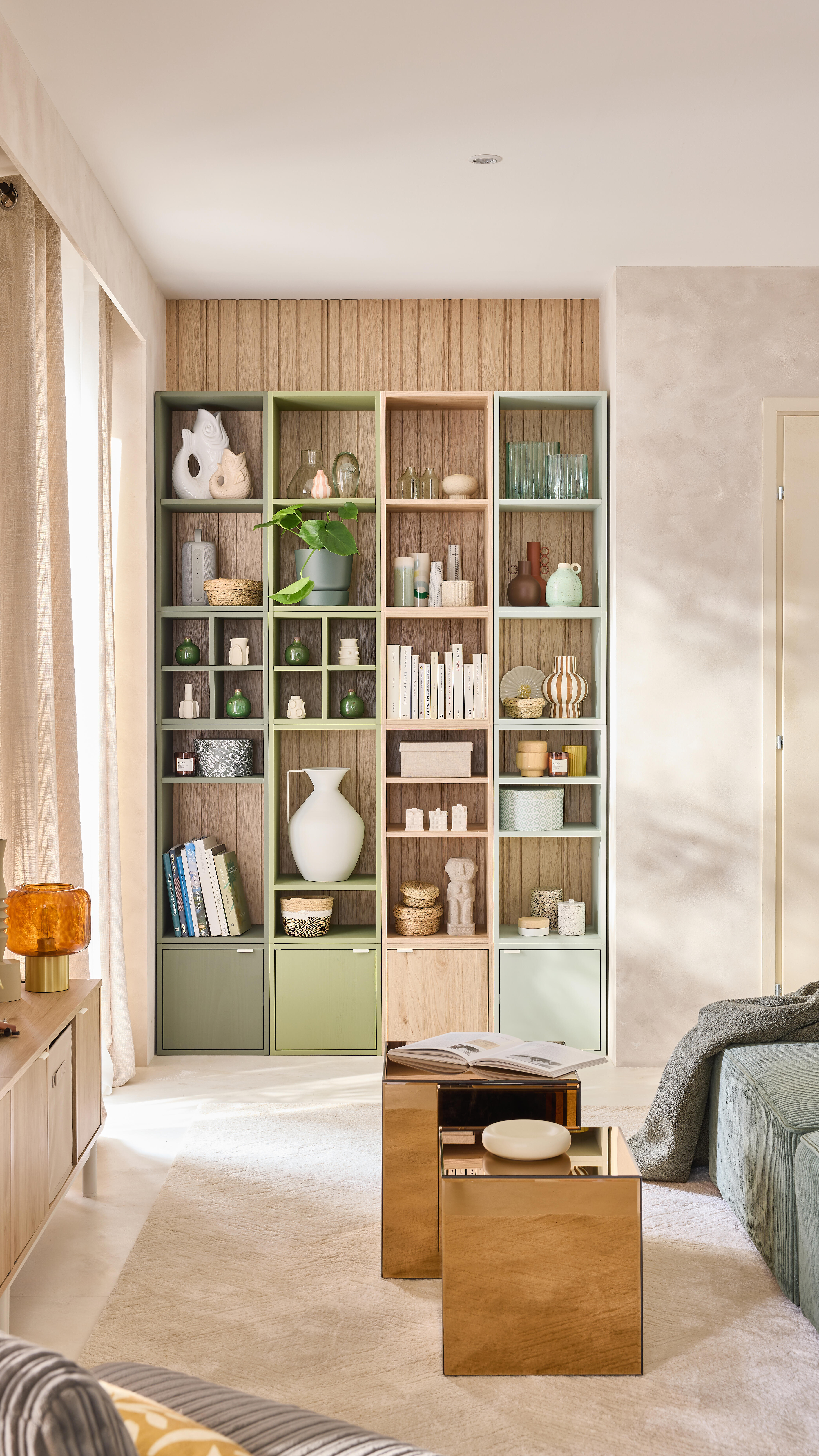 Estante Kub 3x1 Spaceo 36X32X105CM verde - 3