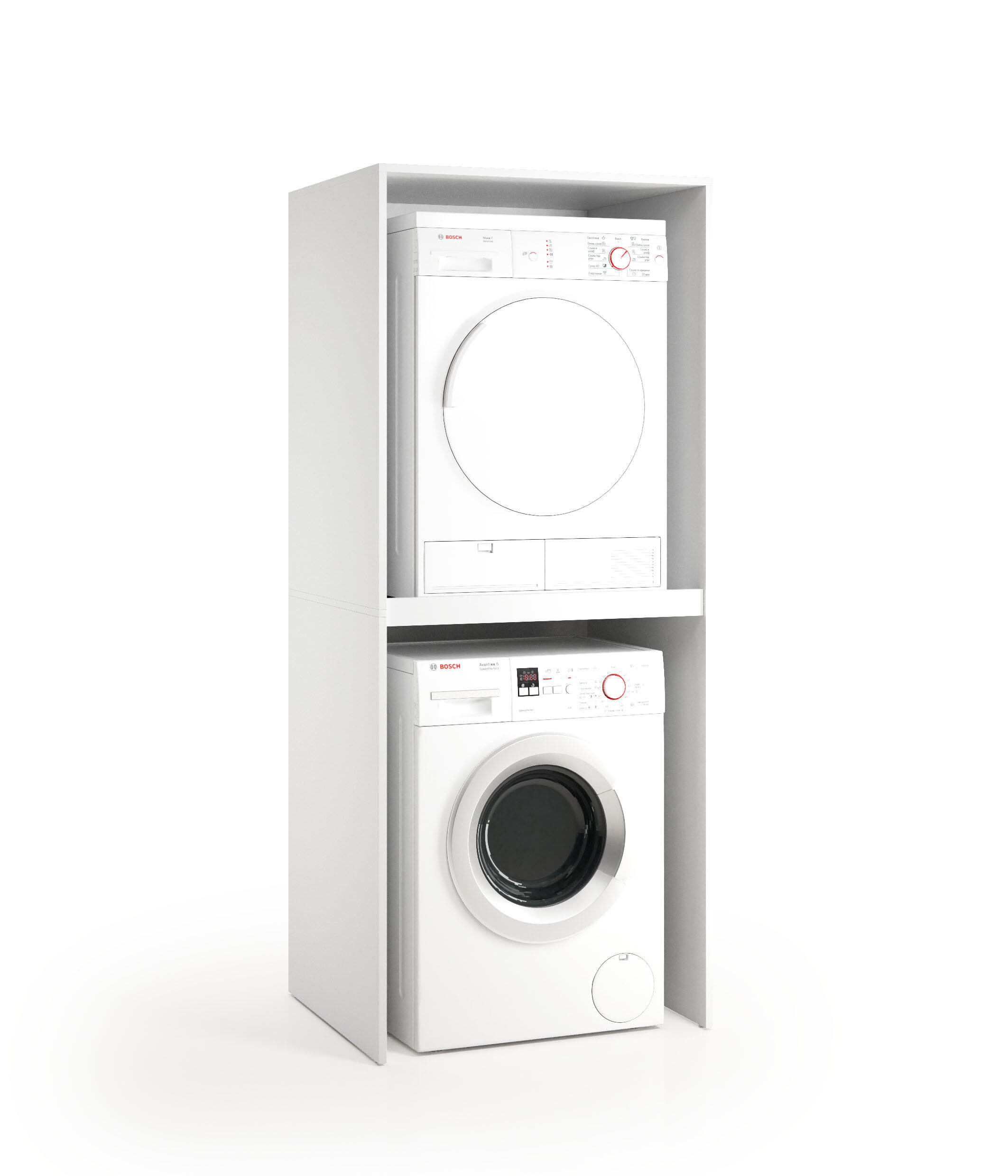 Mobile lavanderia Lava e Asciuga 4 ante in truciolare bianco P 69 x L 70 x H 195 cm - 5
