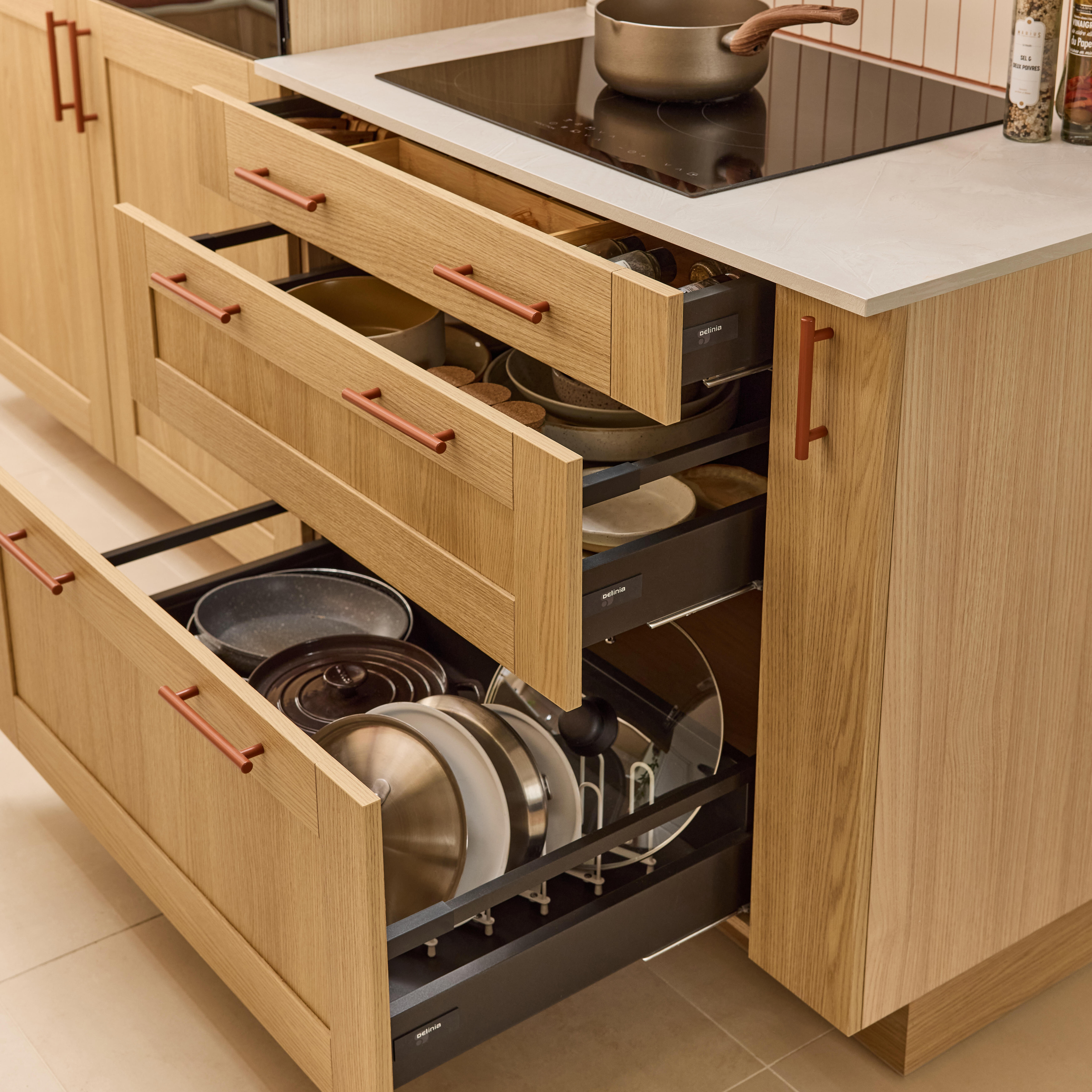 Support couvercles et planches à découper acier l.71 x P.13 x H.13 cm DELINIA - 2