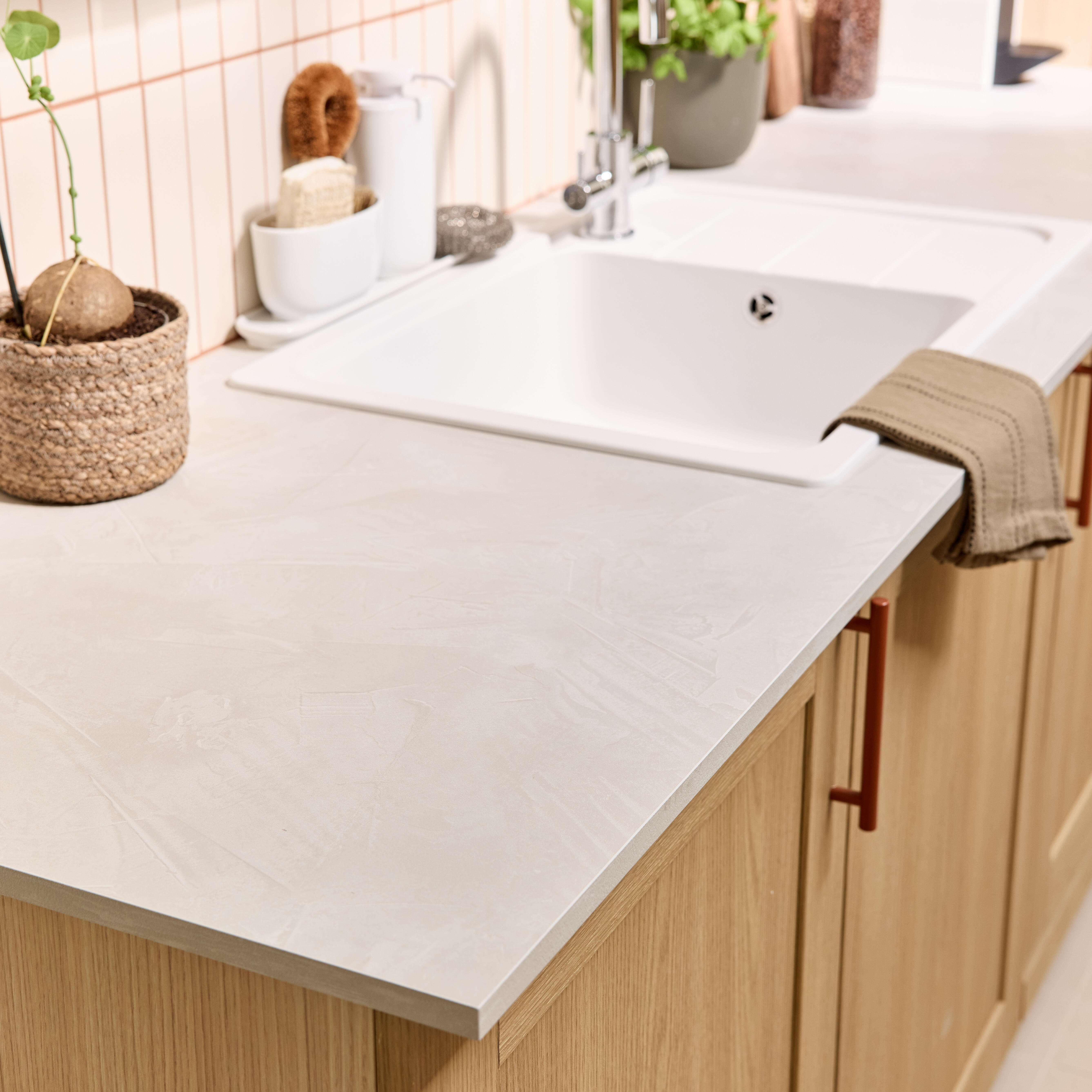Evier en quartz et résine 1 bac 78 x 50 cm vidage inclus Form blanc - 2
