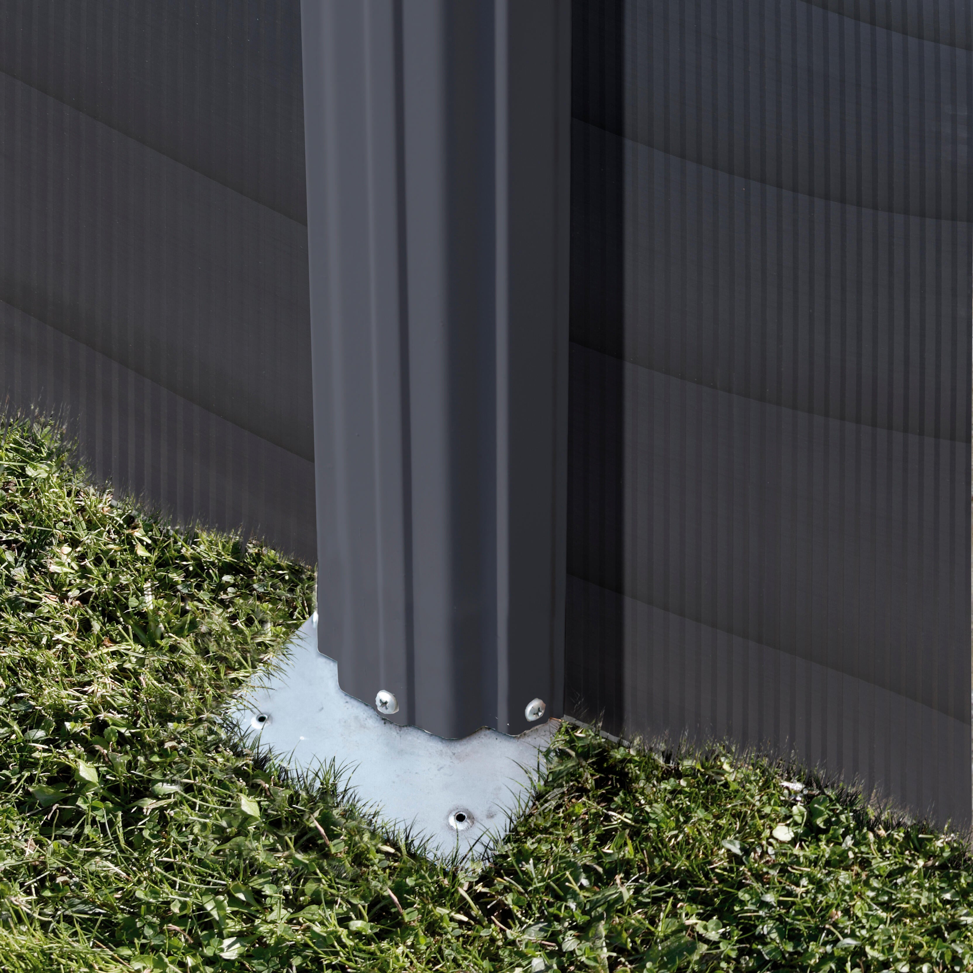 Piscina elevada de acero gris redonda ø 3.5x1.2 m con depuradora de arena y escalera de seguridad GRE - 5