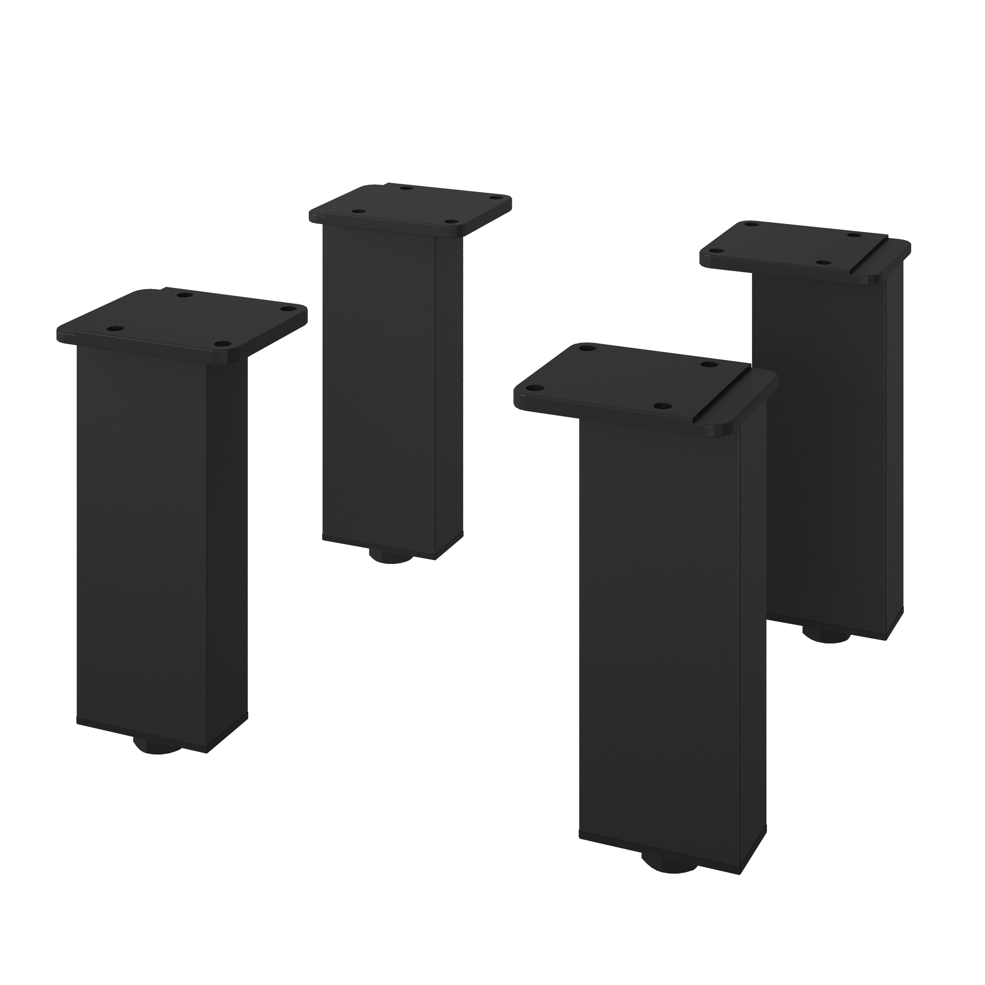 4 patas para mueble remix2 regulables de aluminio para mueble máx. 13,1cm con acabado negro mate