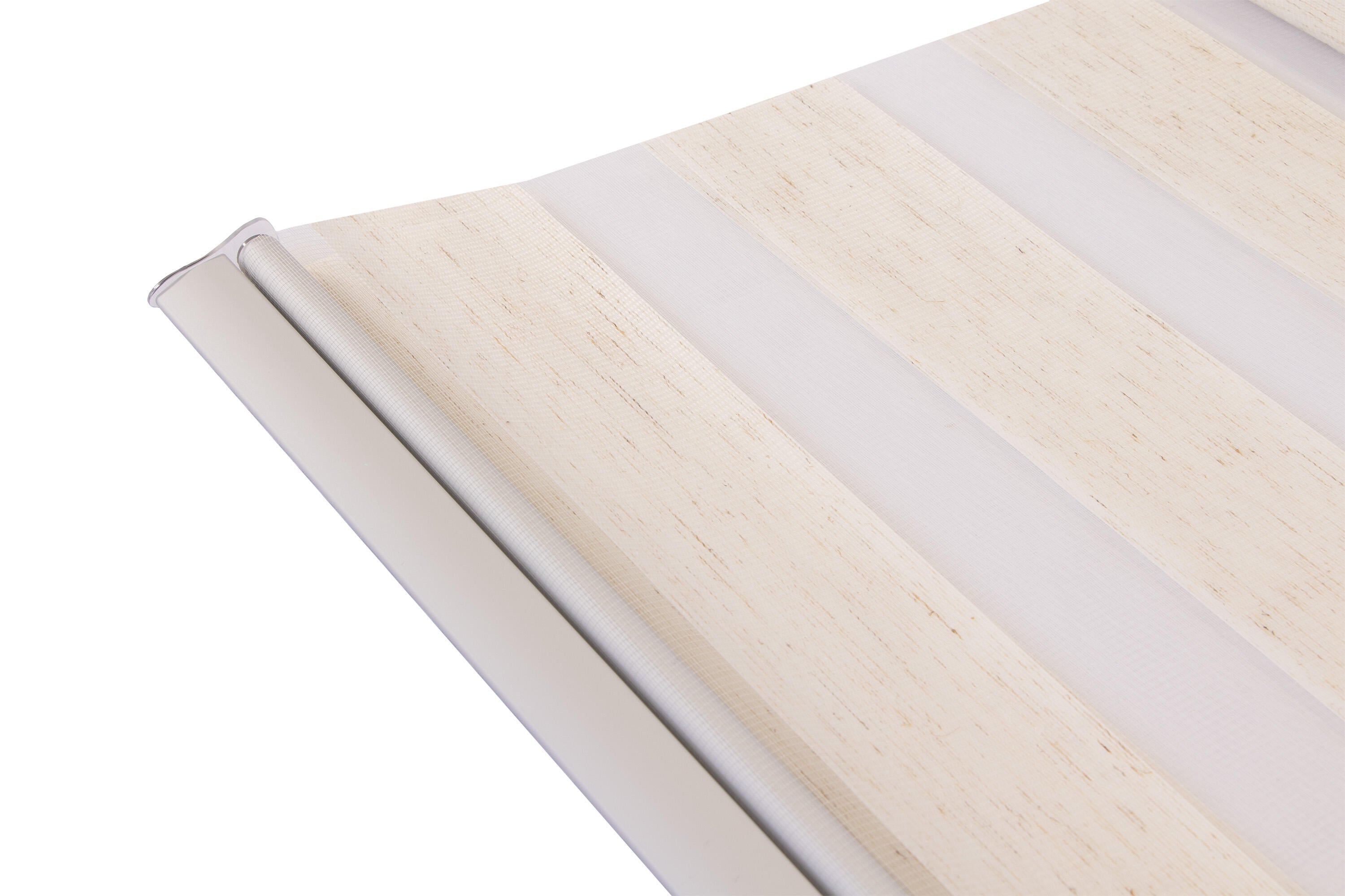 Estor enrollable noche/día Top lino de 120x250 poliéster con líneas beige lino con cadena - 5