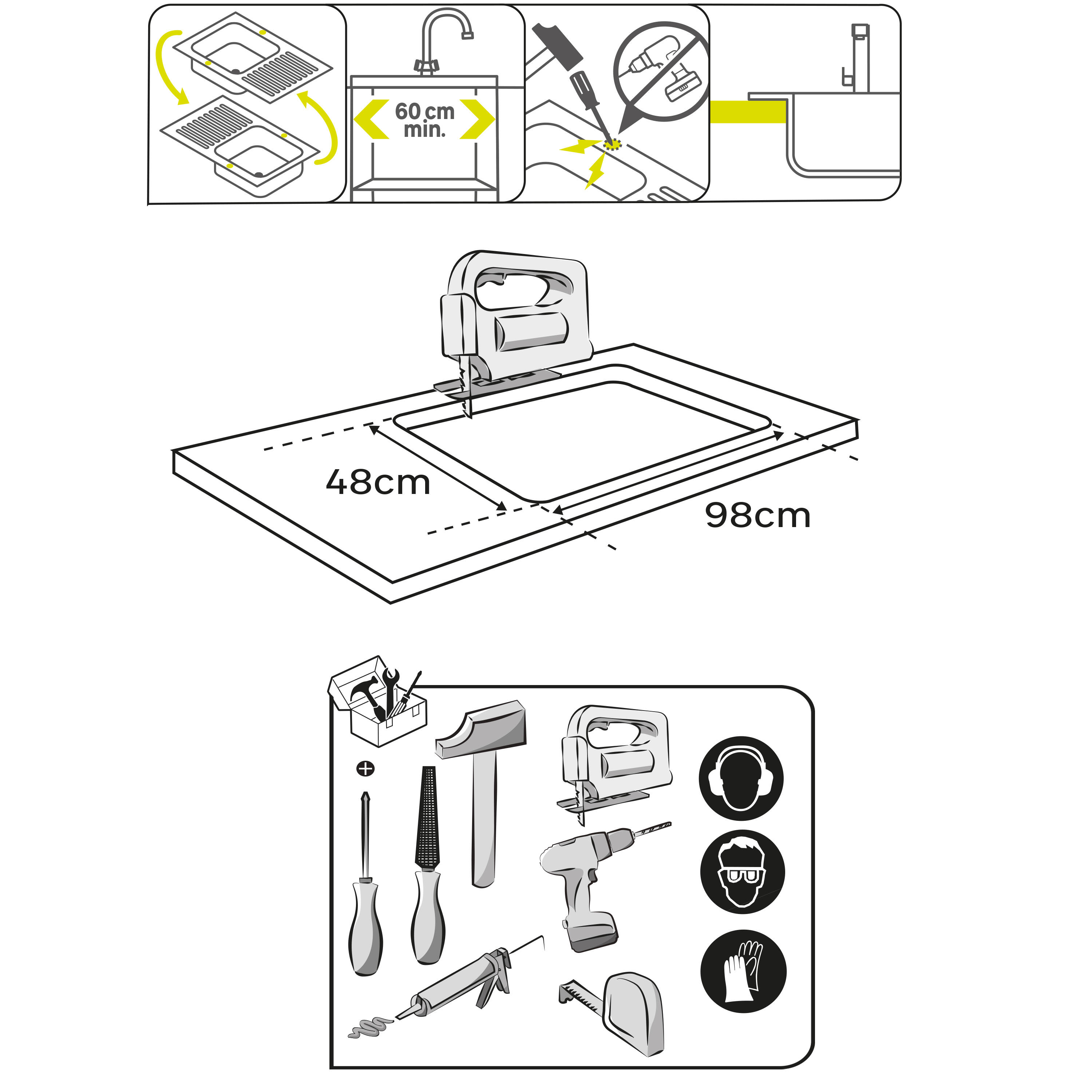 Lava-louça Delinia semidueto elbe 100x50cm branco - 12