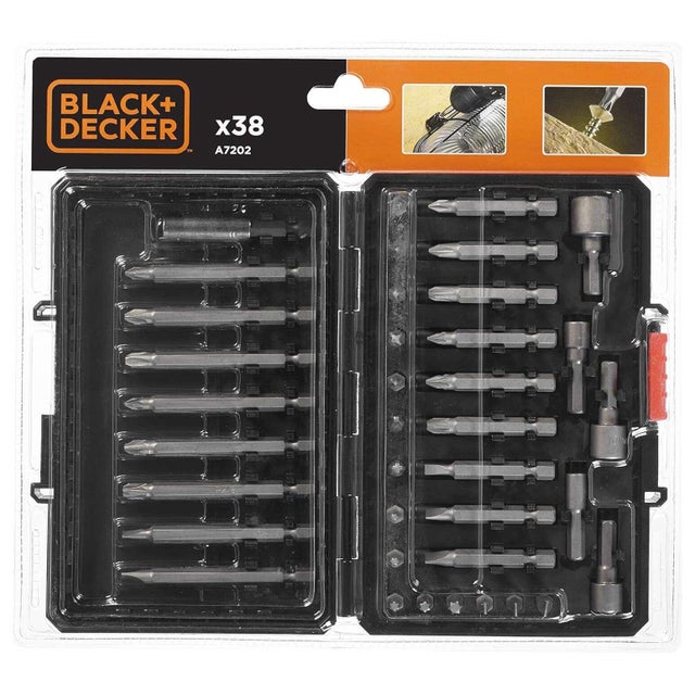 Conjunto de 38 peças para aparafusar com adaptador magnético Black&Decker A7202-XJ