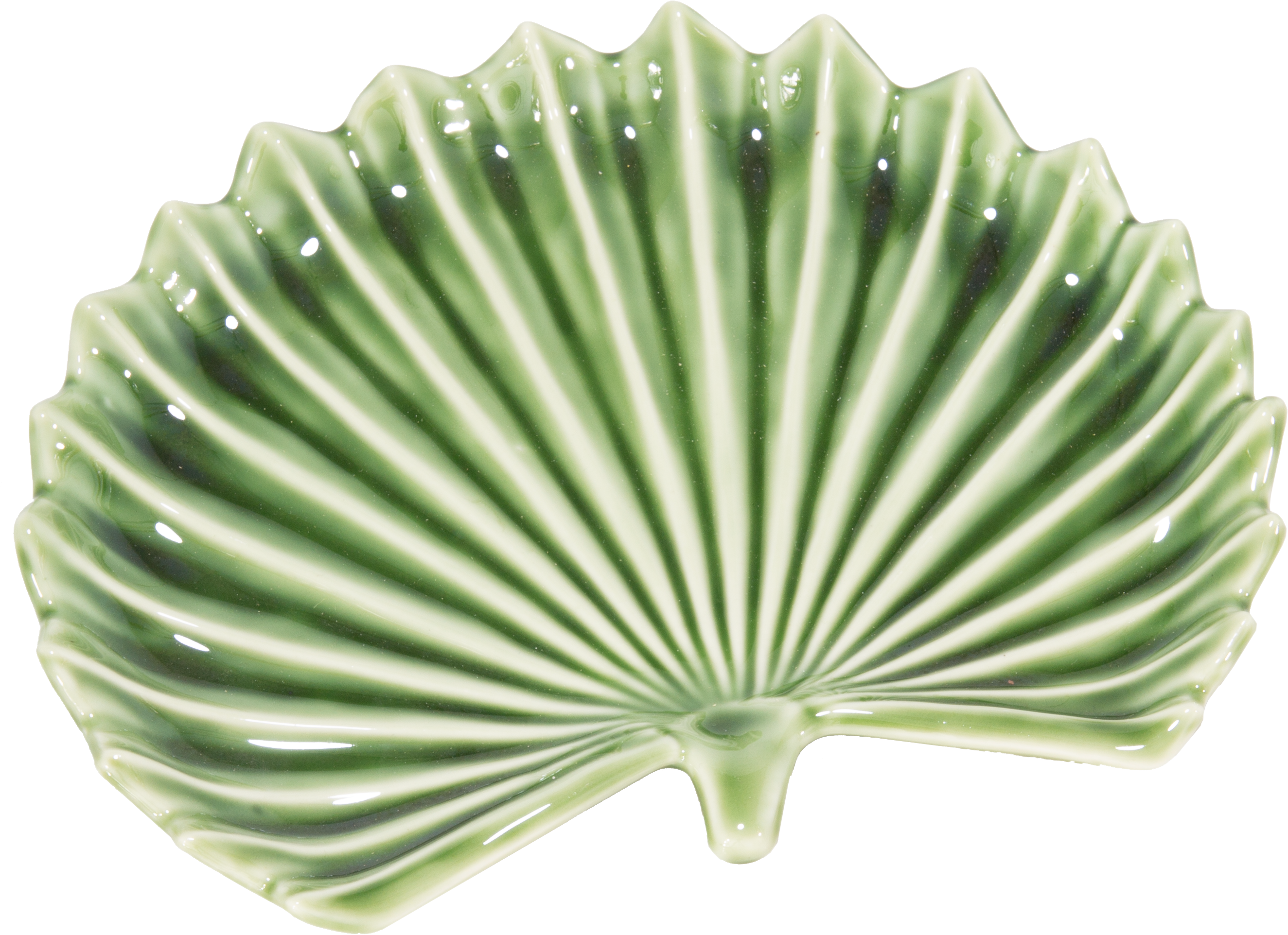 Patera ceramiczna Liść Palmy - Zielony Botaniczny 17 cm