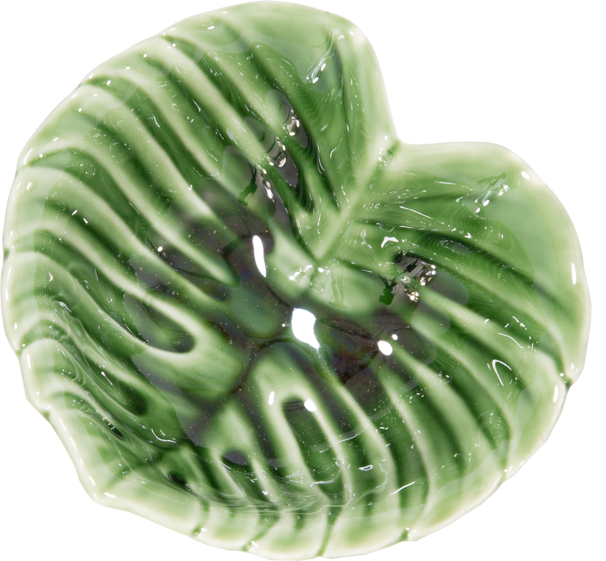 Patera ceramiczna Liść Ażur - Zielony Botaniczny 16 cm