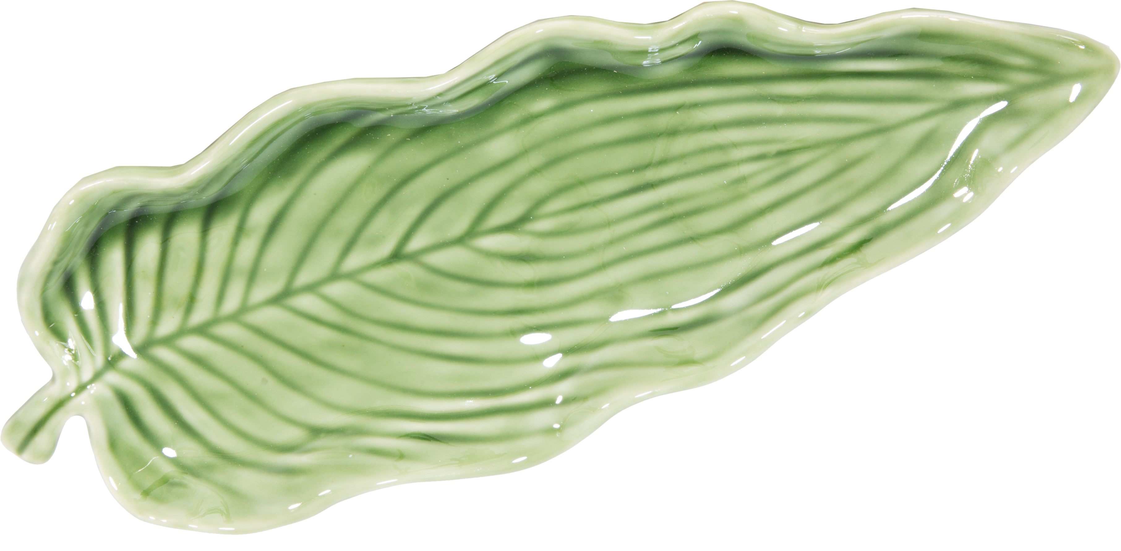 Patera ceramiczna Liść - Zielony Botaniczny 32 cm