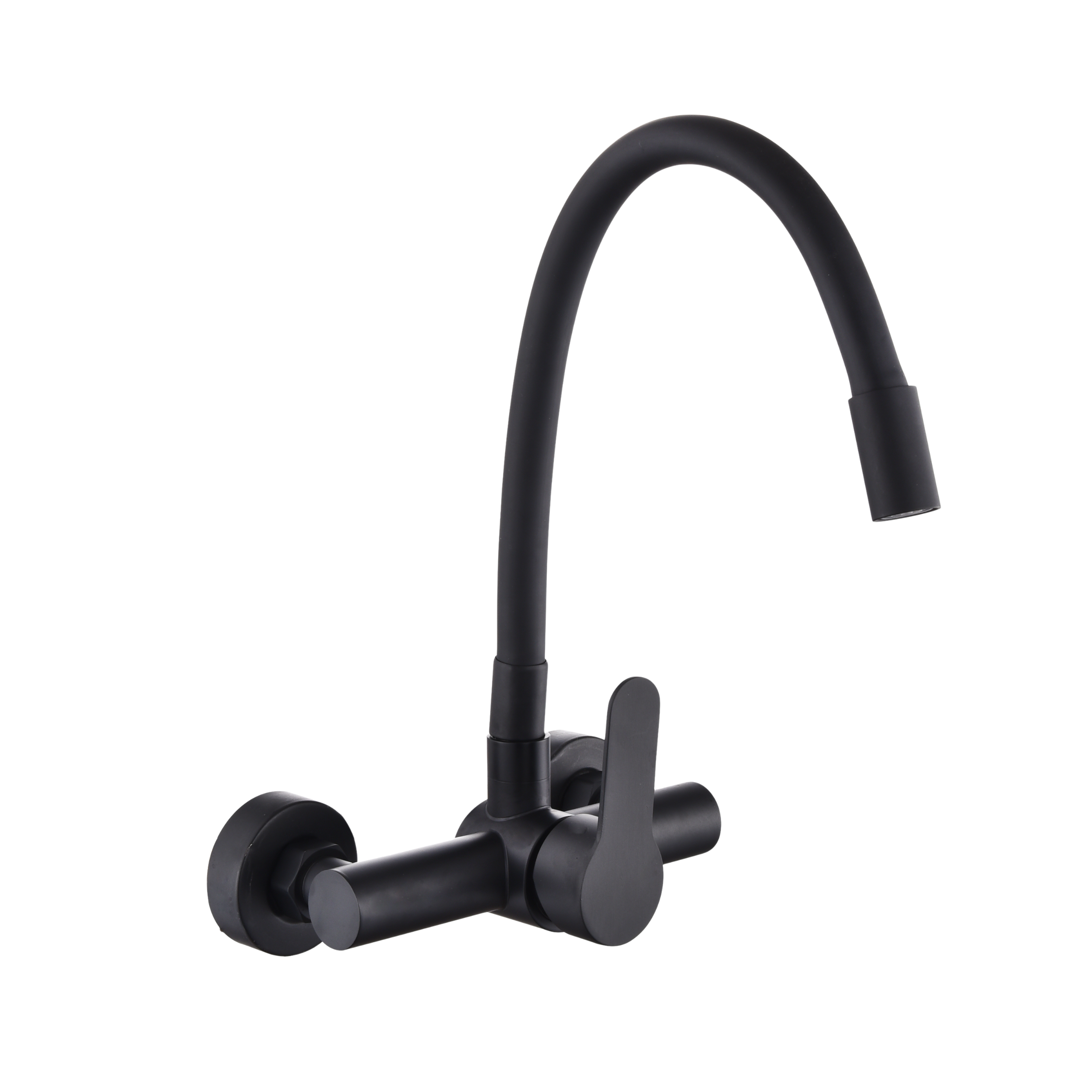 Bateria kuchenna ścienna z elastyczną wylewką Arola Czarna Invena