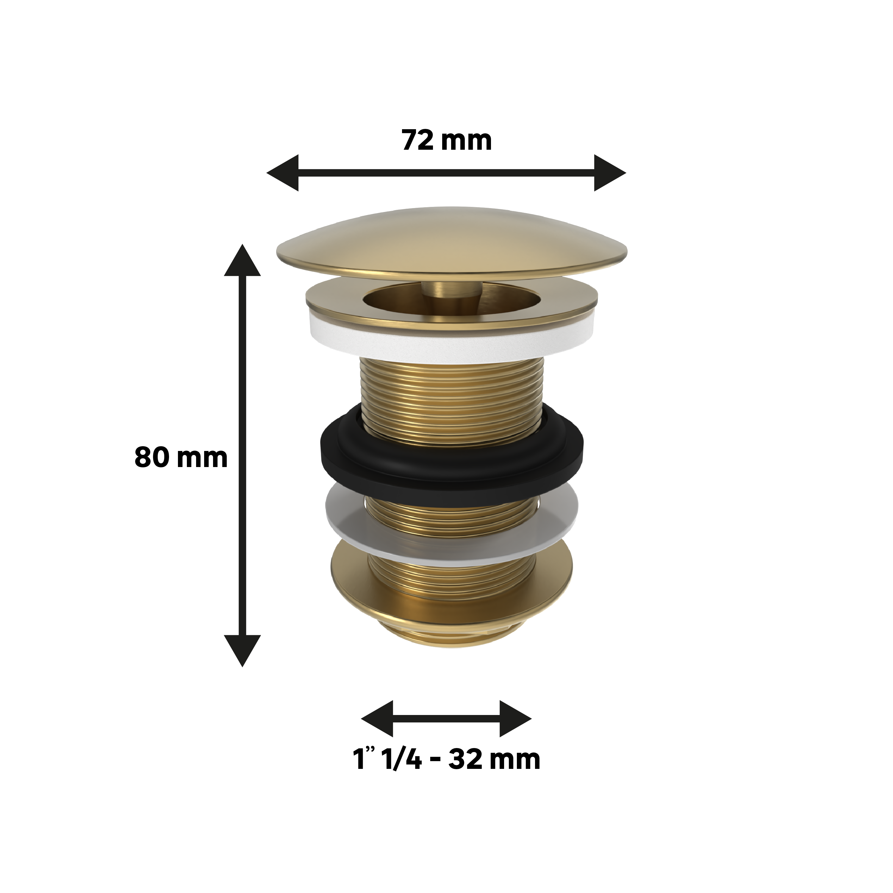 Korek umywalkowy Free Flow 80 mm złota stal nierdzewna Equation - 4