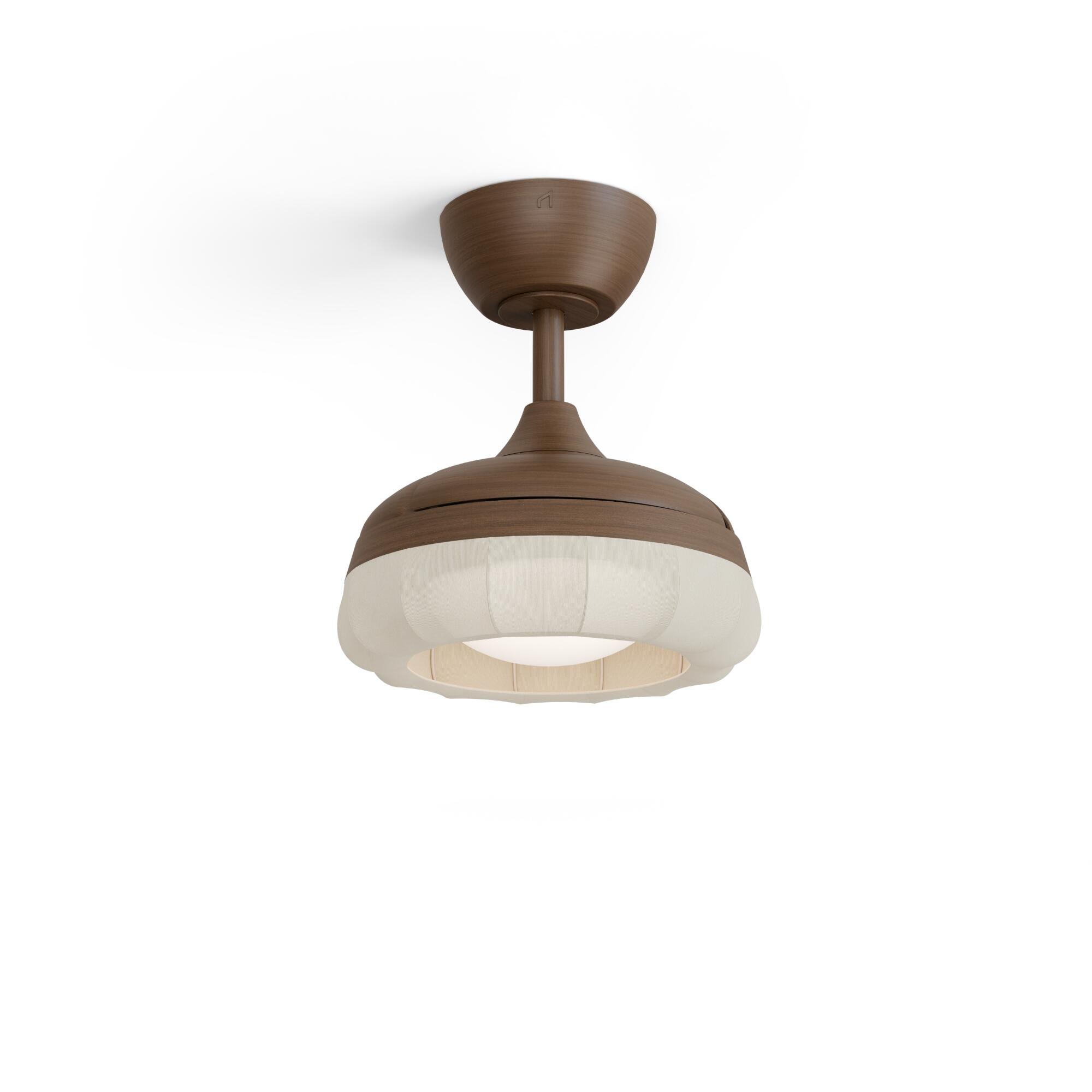 Ventilador de techo con luz silencioso DC 27W con mando ø58 cm Wizz Emilie S Lite SULION marrón luz CCT 3 aspas retráctiles tipo lámpara| 6 velocidades| modo verano/invierno| temporizador| brisa| recomendado para <13m² - 3