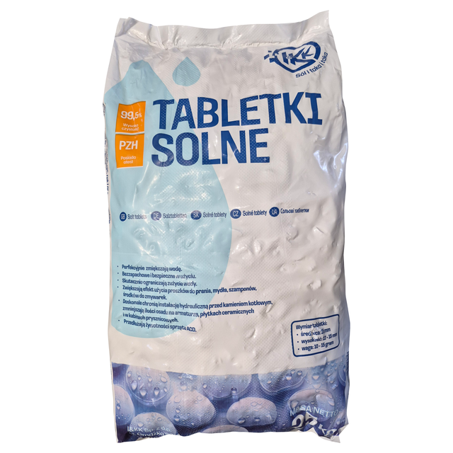 Sól tabletkowa do zmiękczacza wody 25 kg I&KK
