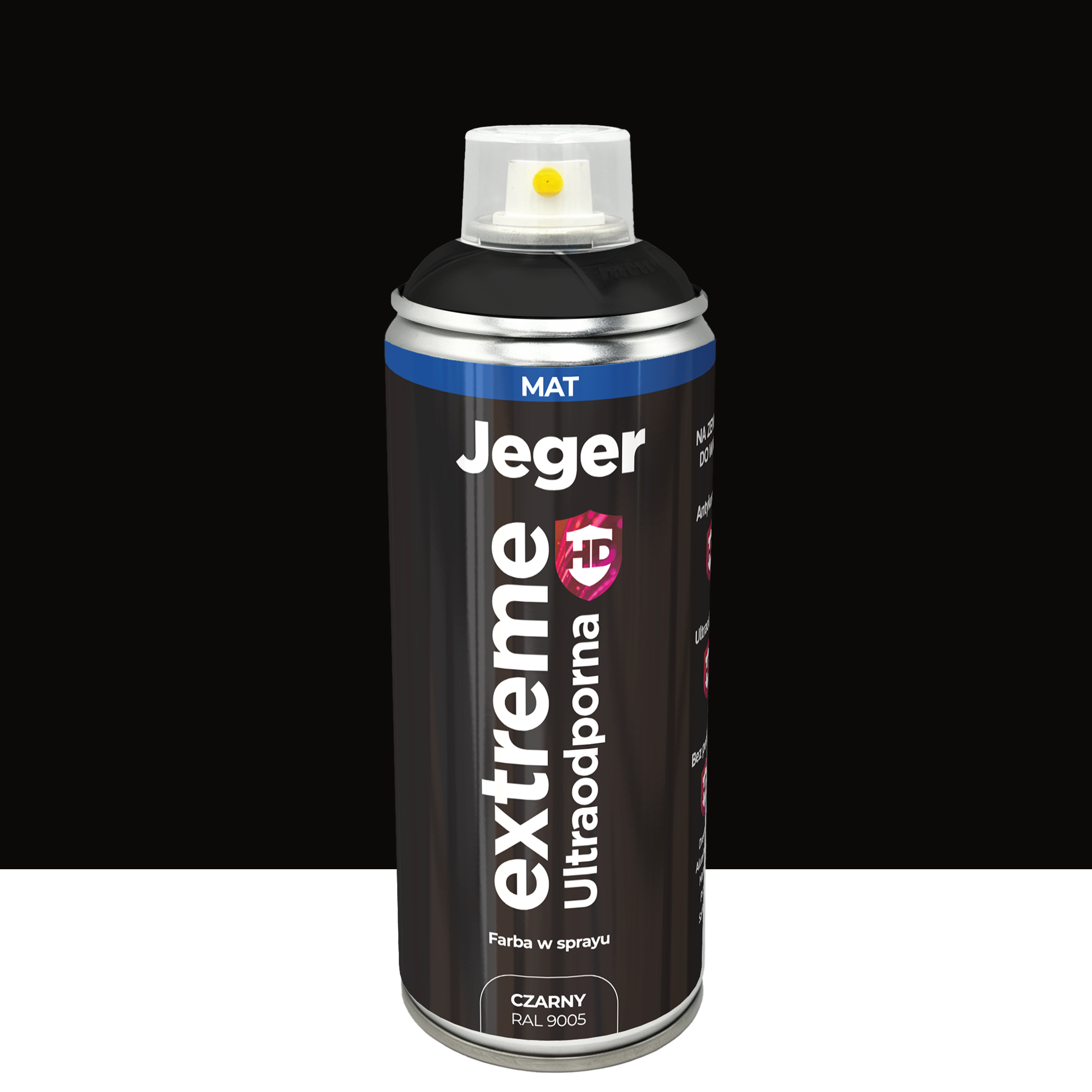 Farba w sprayu Extreme Ultraodporna 0.4 l czarny mat Jeger