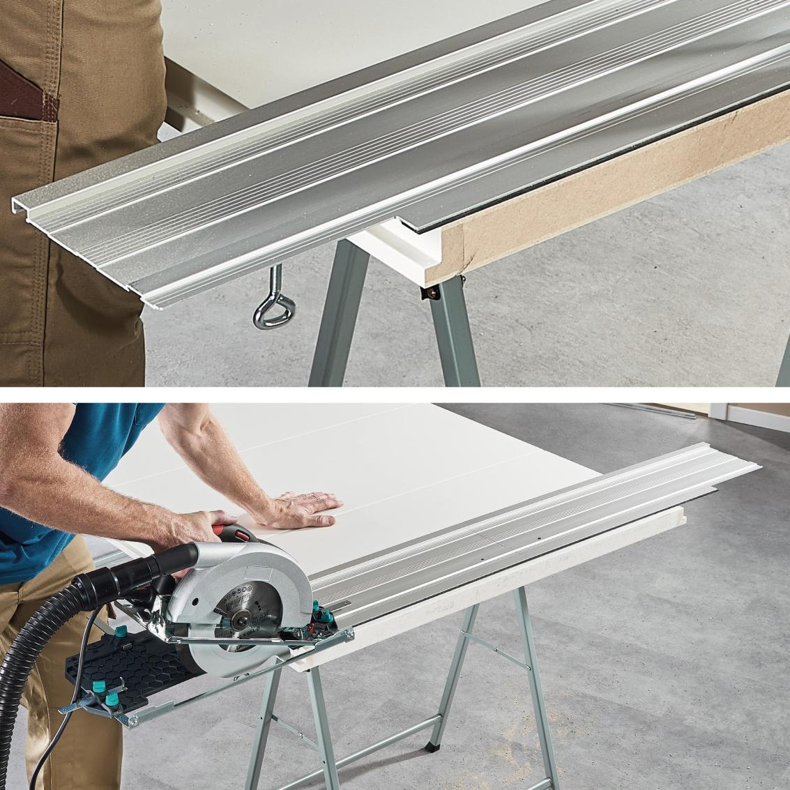 Rail de guidage WOLFCRAFT FKS 145 pour scies circulaires, 145 cm - 4