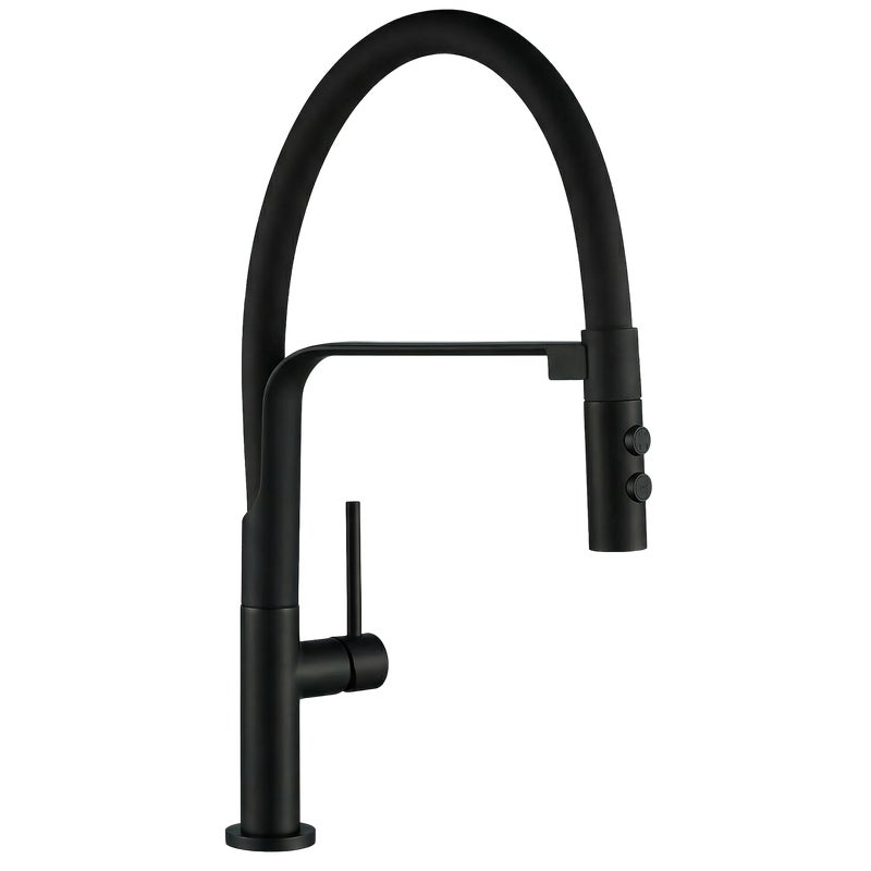 Bateria kuchenna z elastyczną wylewką U Siluetto Czarna Kuchinox