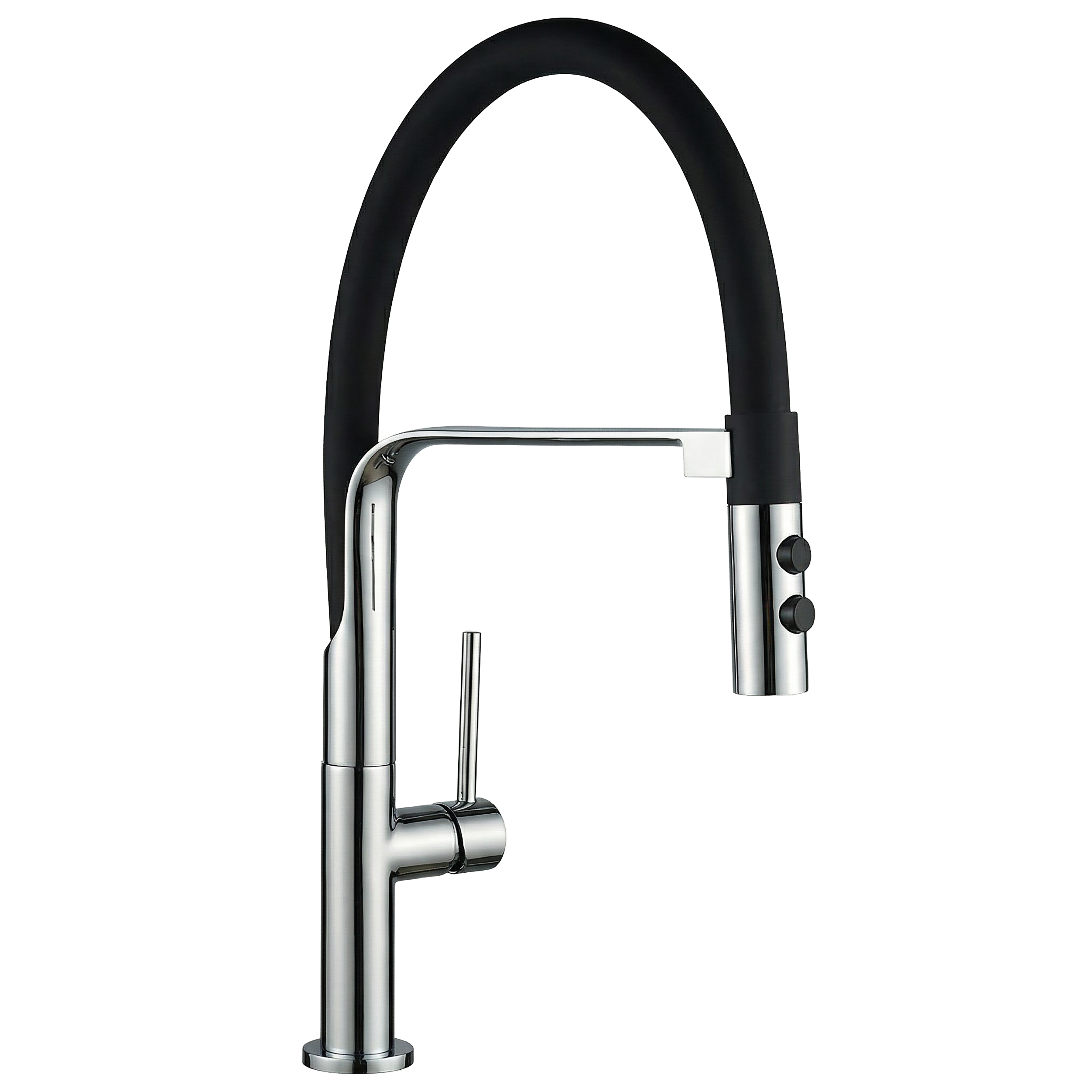 Bateria kuchenna z elastyczną wylewką U Siluetto Czarna Kuchinox