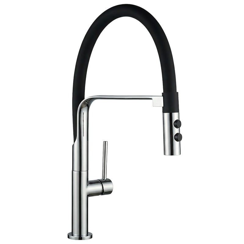 Bateria kuchenna z elastyczną wylewką U Siluetto Czarna Kuchinox
