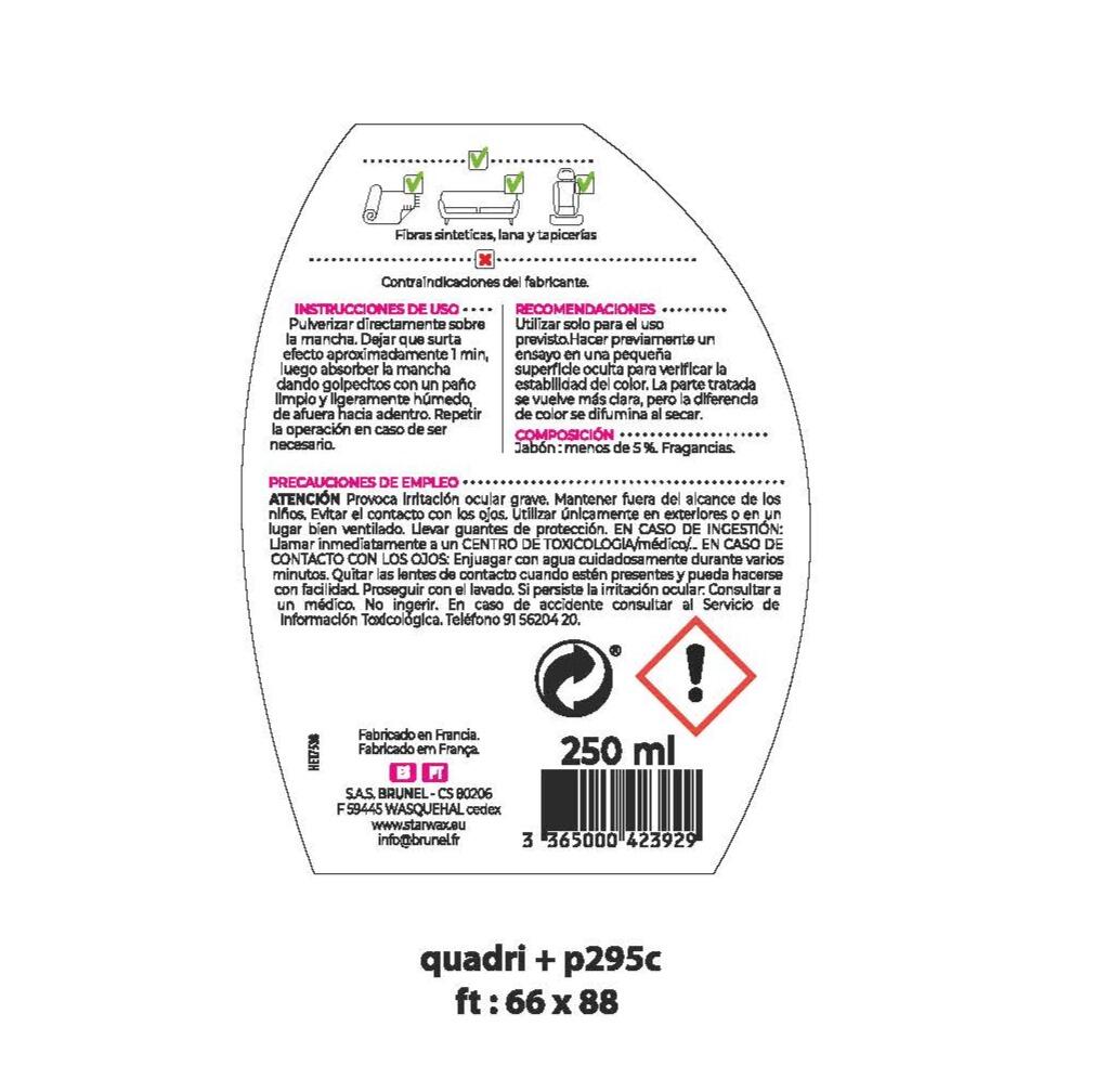 Tira nódoas tapetes express 250 ml Starwax - 5