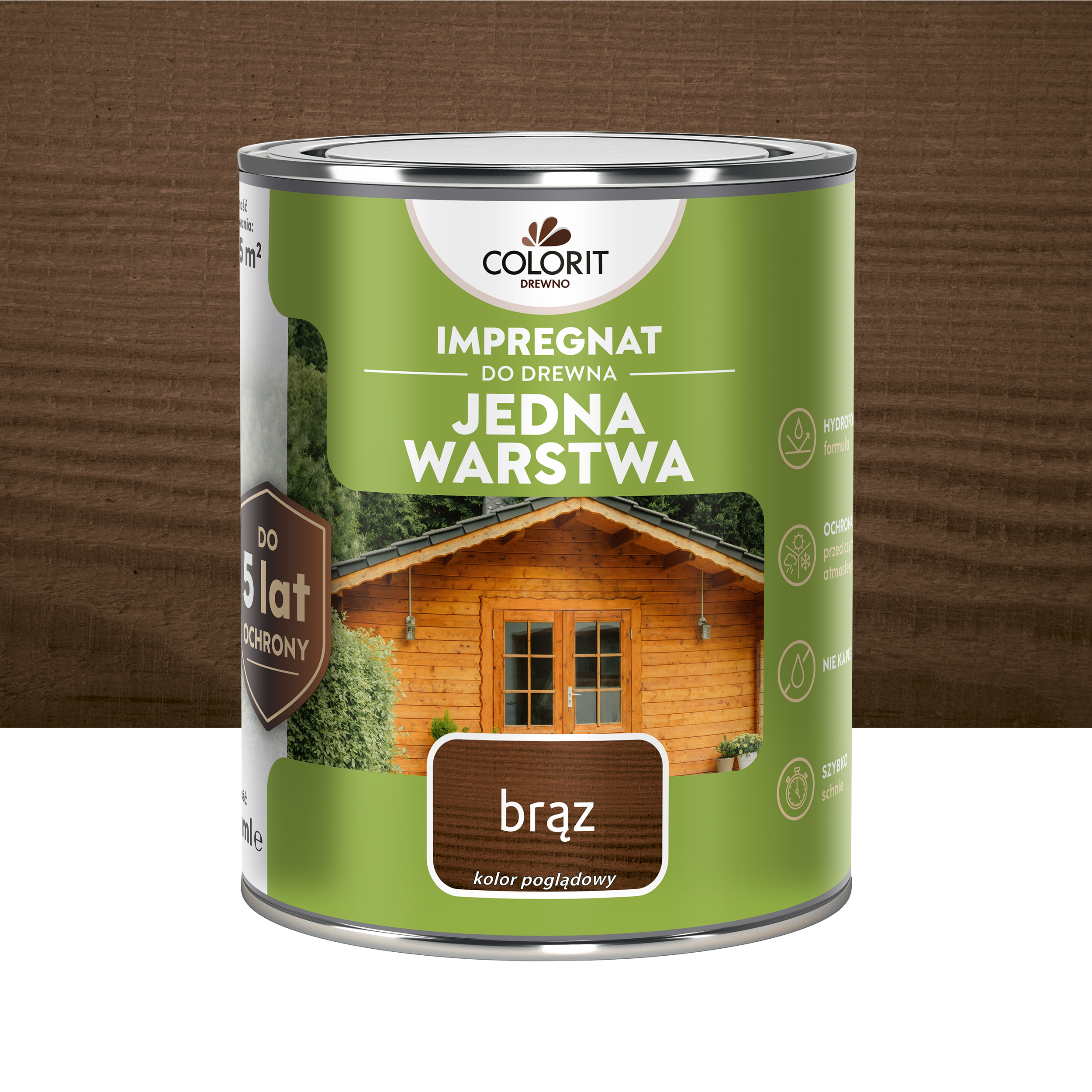 Impregnat do drewna Colorit Jedna Warstwa Brąz 0.75L
