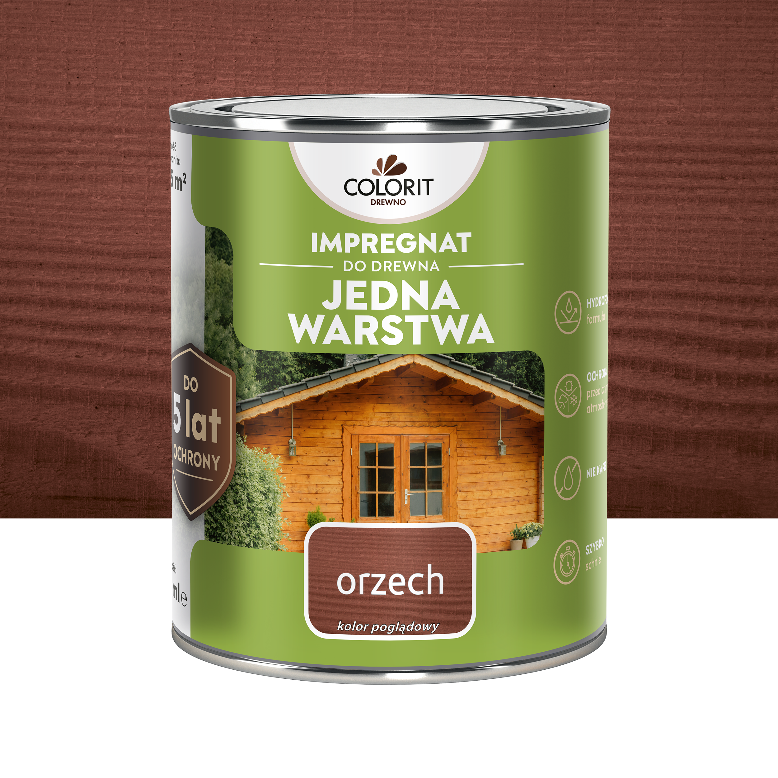 Impregnat do drewna Colorit Jedna Warstwa Orzech 0.75L