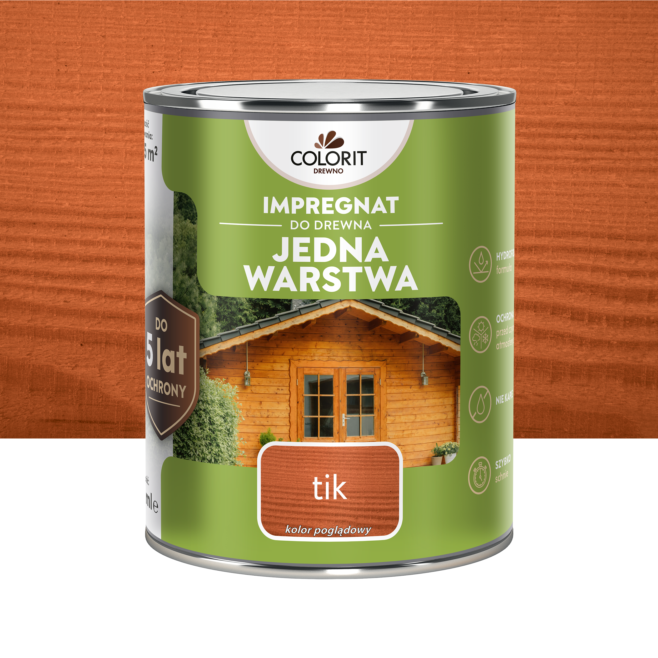 Impregnat do drewna Colorit Jedna Warstwa Tik 0.75L