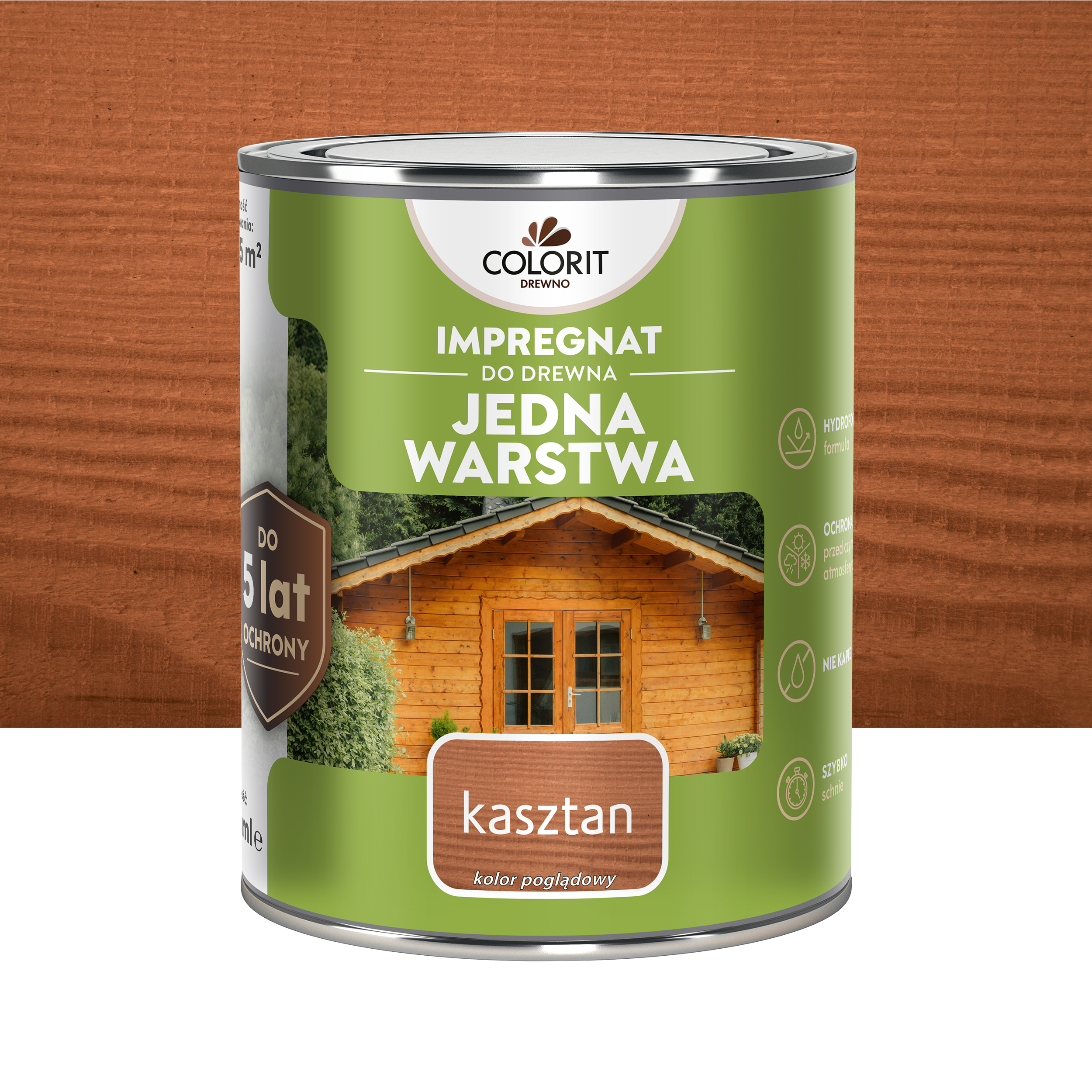 Impregnat do drewna Colorit Jedna Warstwa Kasztan 0.75L