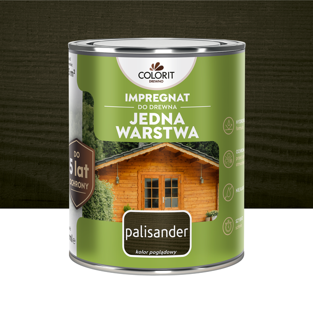 Impregnat do drewna Colorit Jedna Warstwa Palisander 0.75L