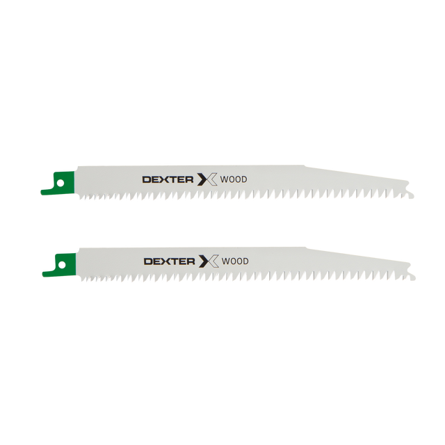 Lot de 2 lames bois coupe droite 150 mm DEXTER pour scie sabre