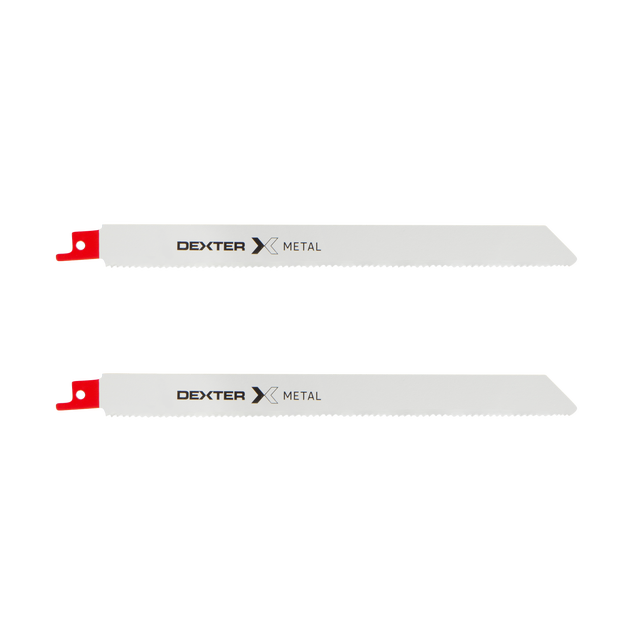 Lot de 2 lames métal coupe droite 2-8 mm DEXTER pour scie sabre