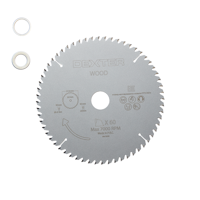 Tarcza do cięcia DREWNA 210 x 30 mm 60T DEXTER
