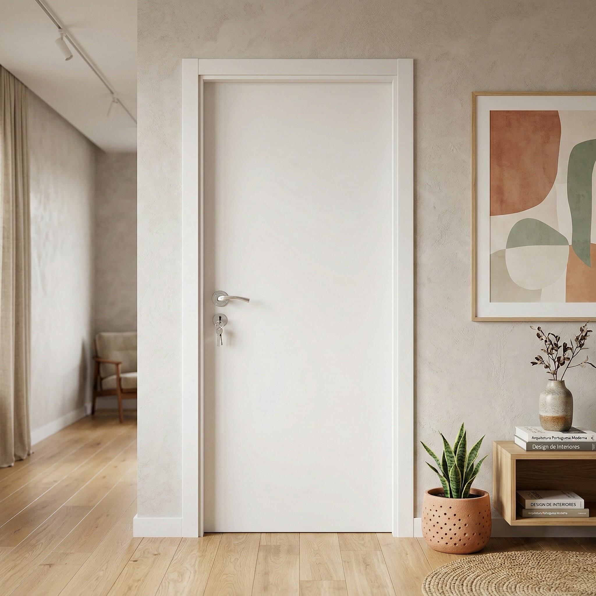 BLOCO DE PORTA FINISH BRANCO LISA 200X80CM DIREITA - 3