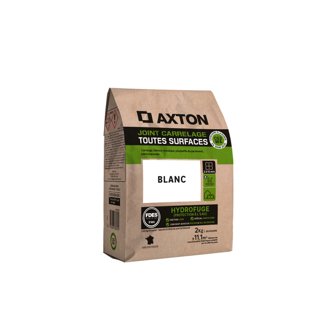 Joint tous types de carrelage et mosaïque blanc AXTON, 2 kg