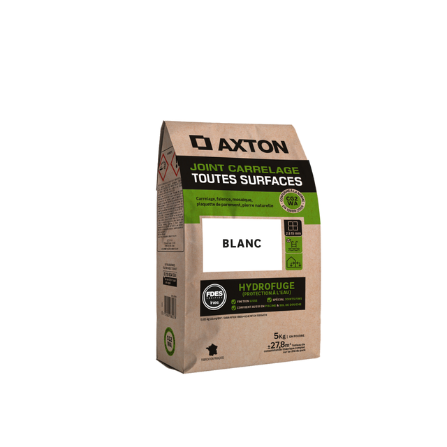 Joint tous types de carrelage et mosaïque blanc AXTON, 5 kg