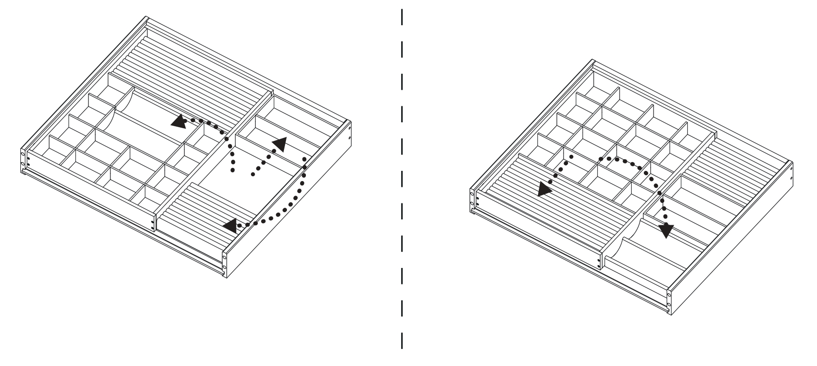 Organiseur SPACEO Evo'M redécoupable, pour tiroir 60cm, bijoux et accessoires - 2