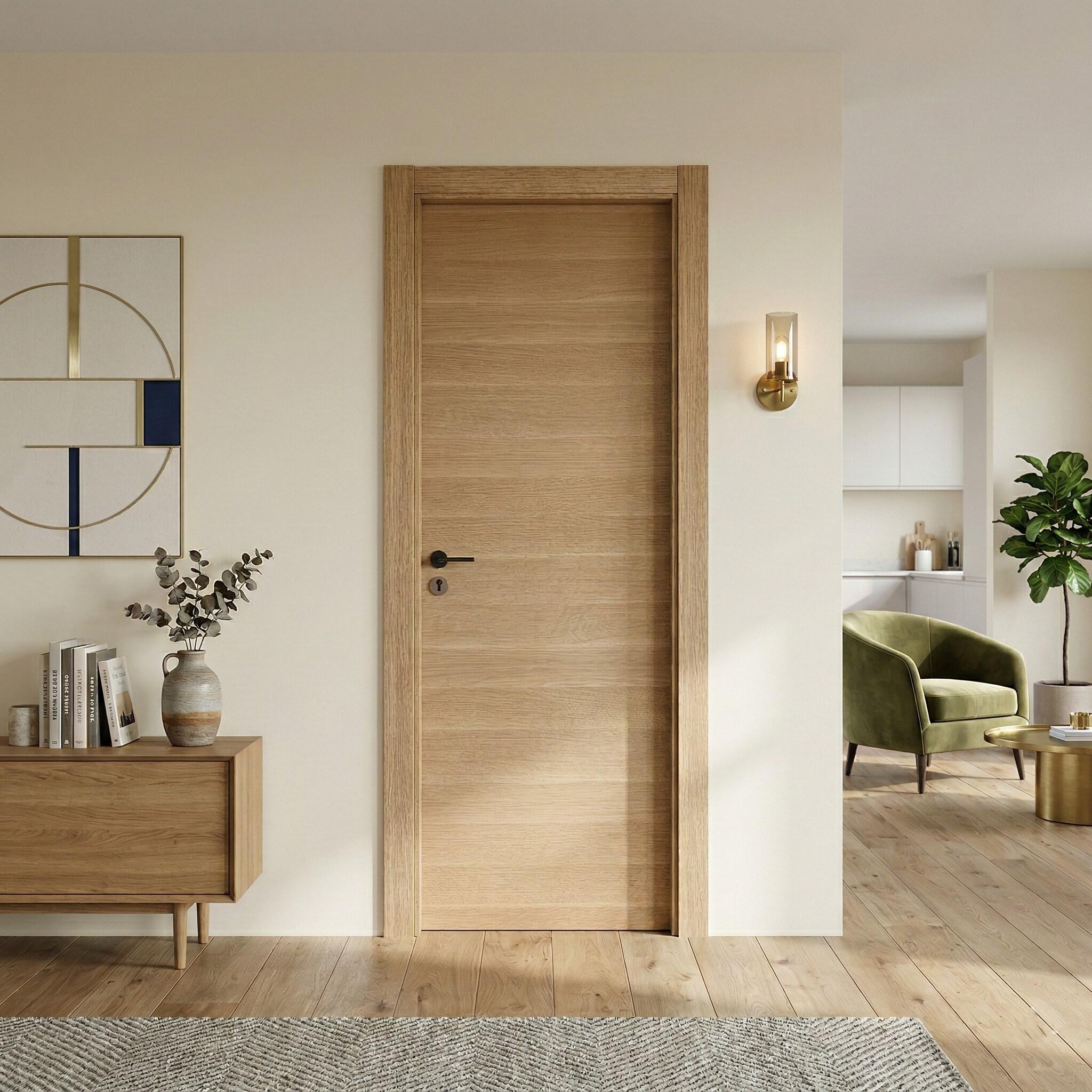 BLOCO DE PORTA CPL CARVALHO HORIZONTAL LISA 200X70CM ESQUERDA - 3