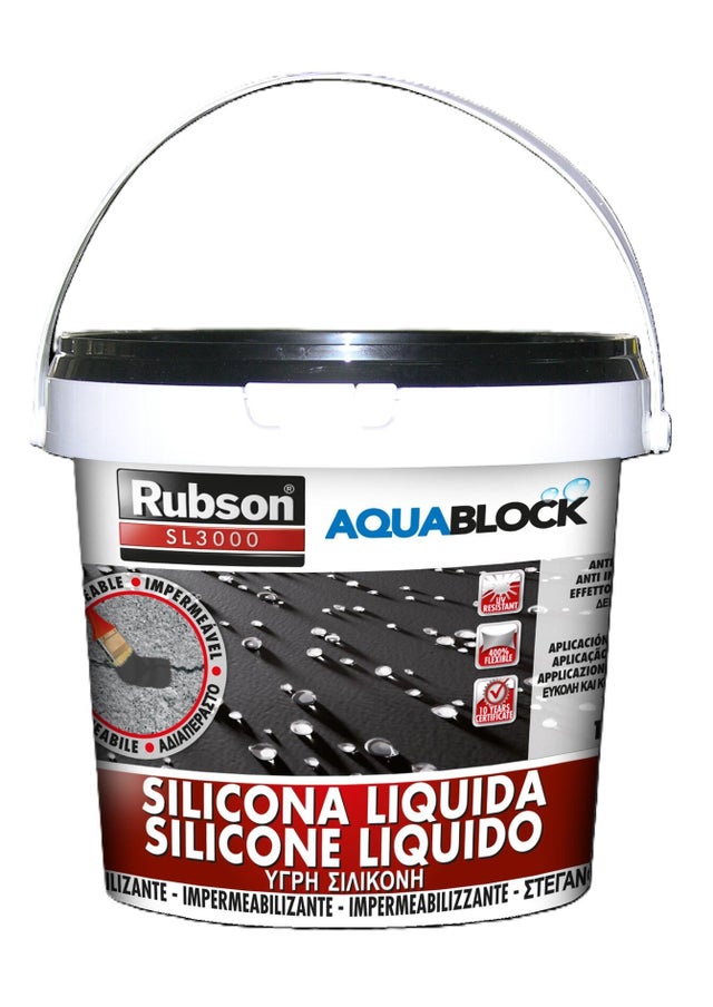 IMPERMEABILIZANTE SILICONE LÍQUIDO RUBSON SL3000 1KG PRETO