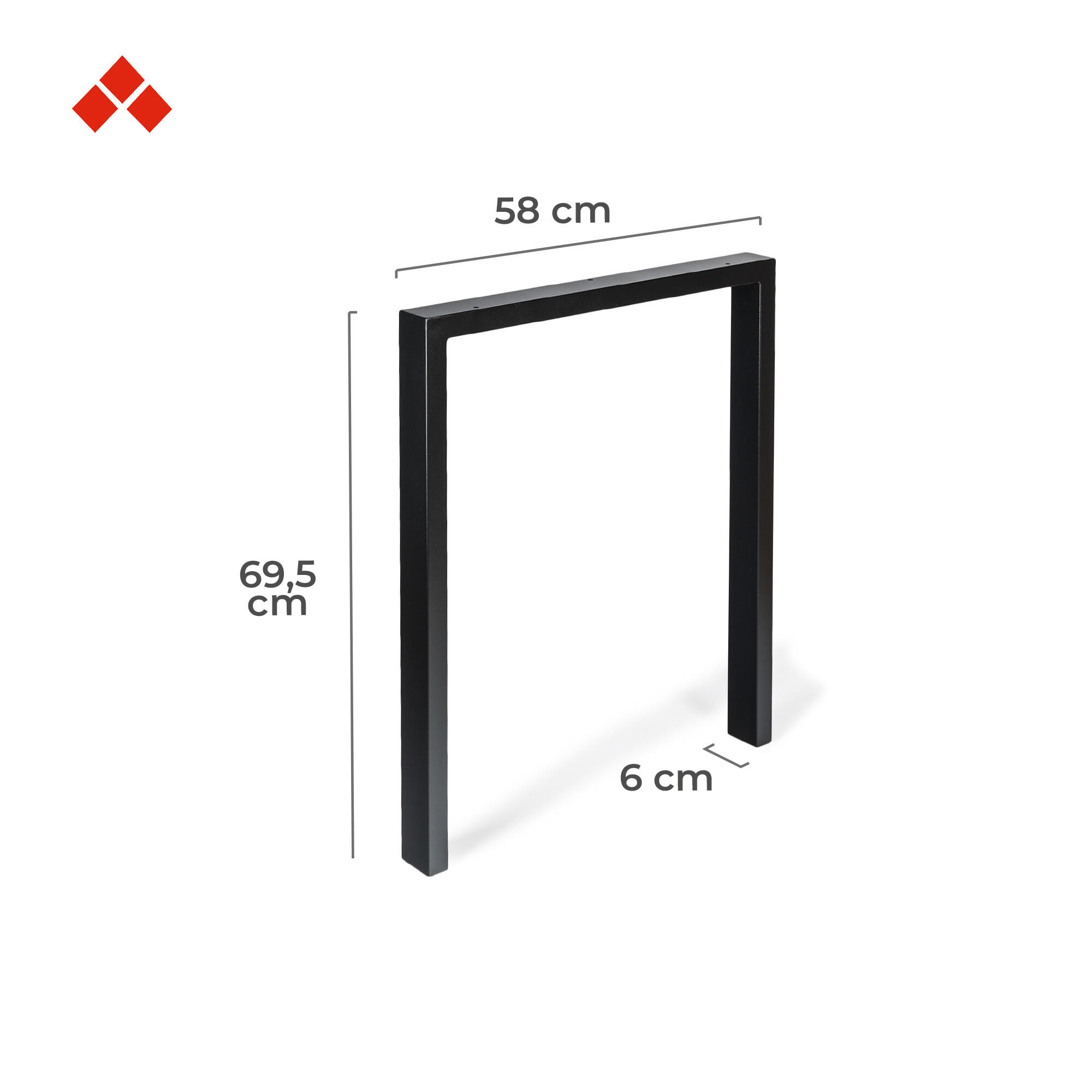 Pé Retângular Aço 700x580 Branco - 4