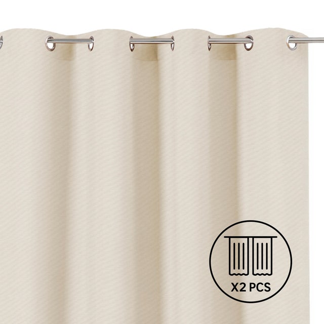 Set 2 Cortinas ollaos Pharell INSPIRE de 140x280cm liso beige trench