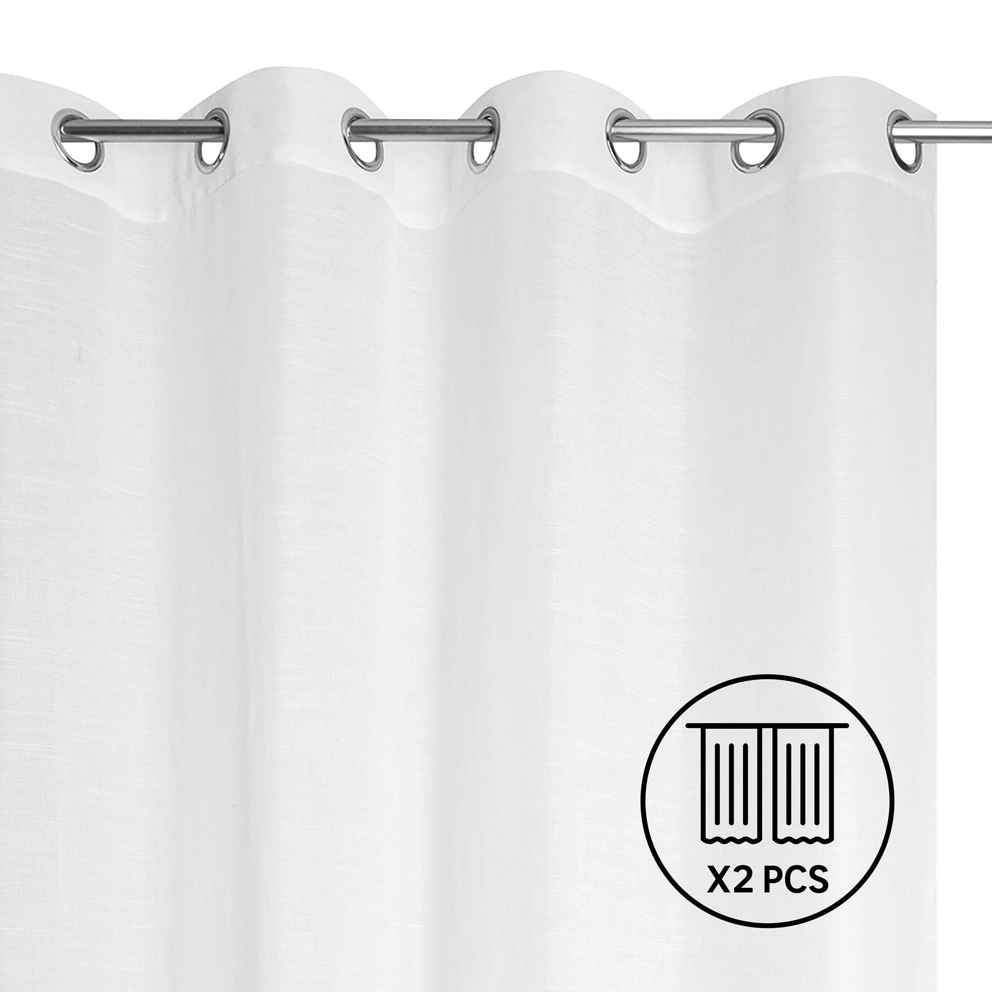 Set 2 visillos ollaos cambria inspire de 200x280cm liso blanco