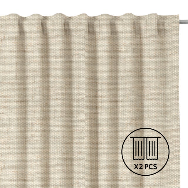 Set 2 Cortinas cinta frunce, trabilla oculta New Charlina INSPIRE de 200x280cm beige trench