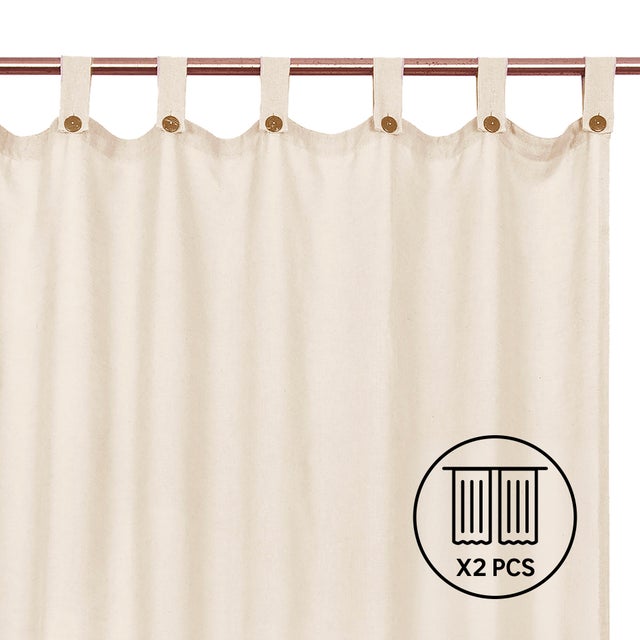 Set 2 Cortinas pestañas con pulsador New Charlina INSPIRE de 140x280cm beige trench