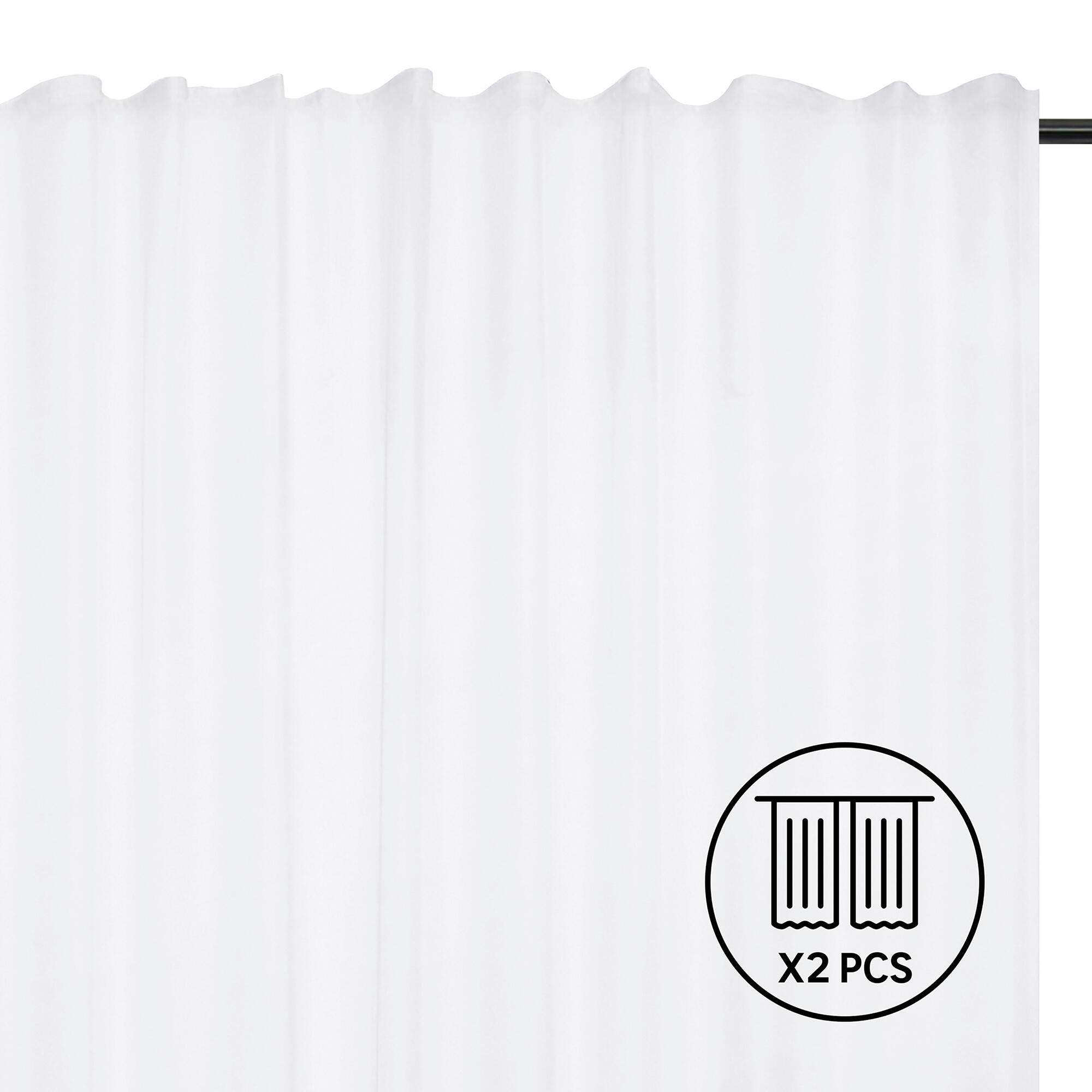 Set 2 visillos cinta frunce polyone inspire de 200x280cm blanco