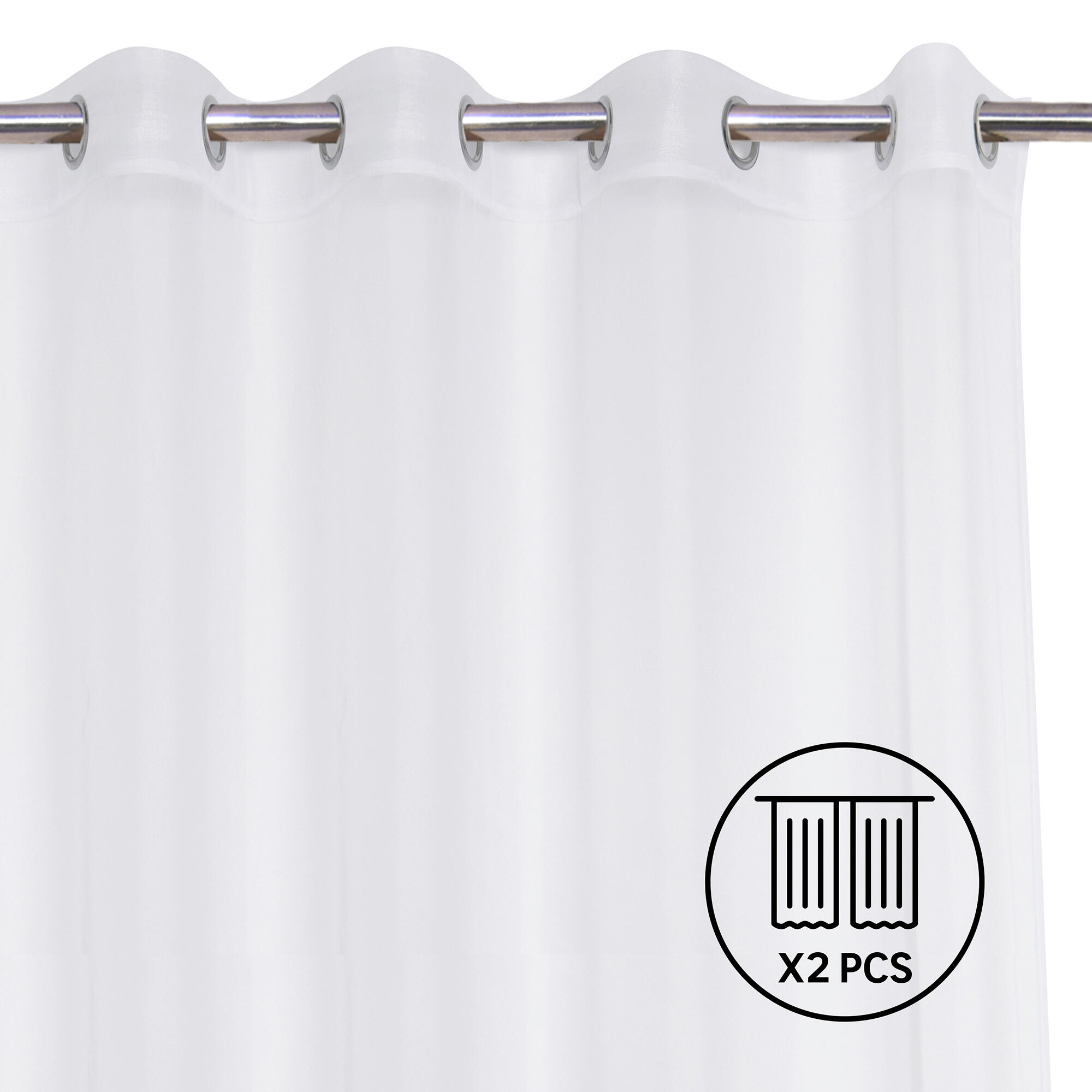 Set 2 visillos ollaos polyone inspire de 200x280cm blanco