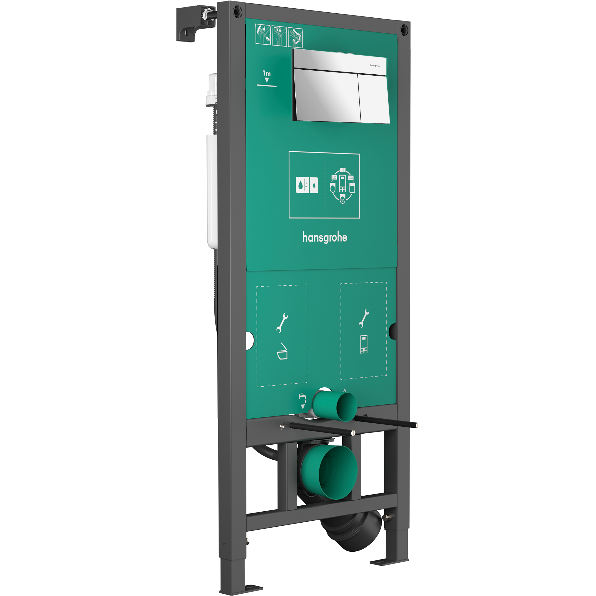 Stelaż podtynkowy WC iFrame z przyciskiem Element E chrom Hansgrohe