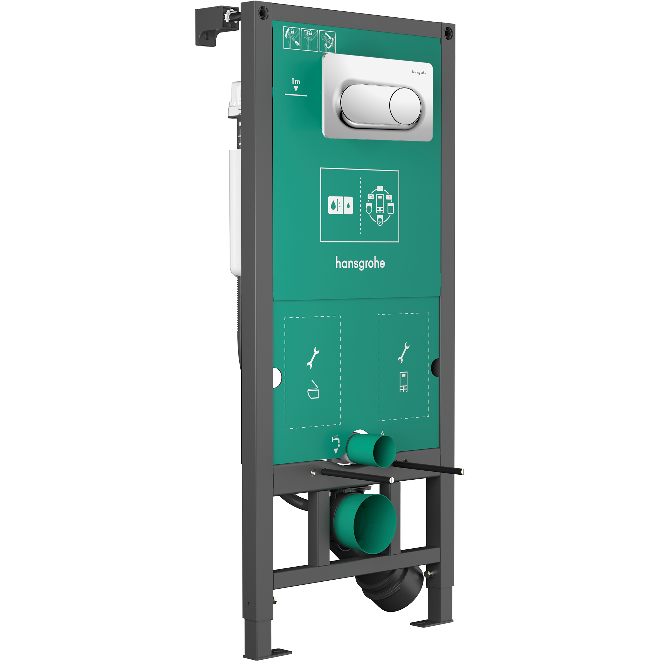 Stelaż podtynkowy WC iFrame z przyciskiem Original S chrom Hansgrohe