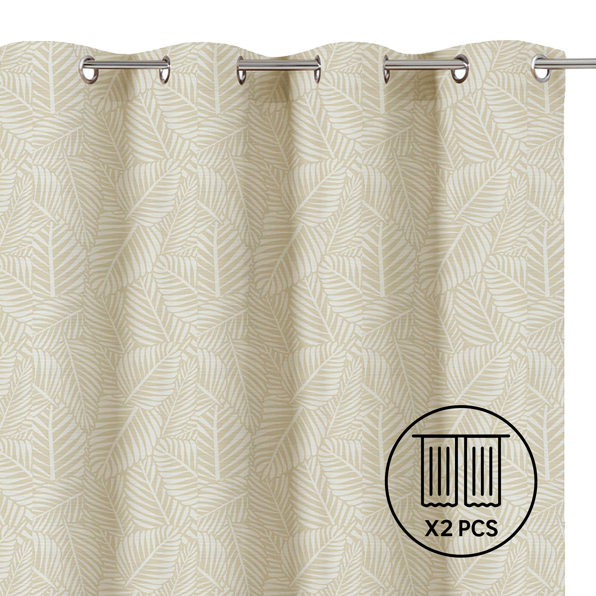 Set 2 cortinas ollaos new liham inspire de 140x280cm beige navajo cool