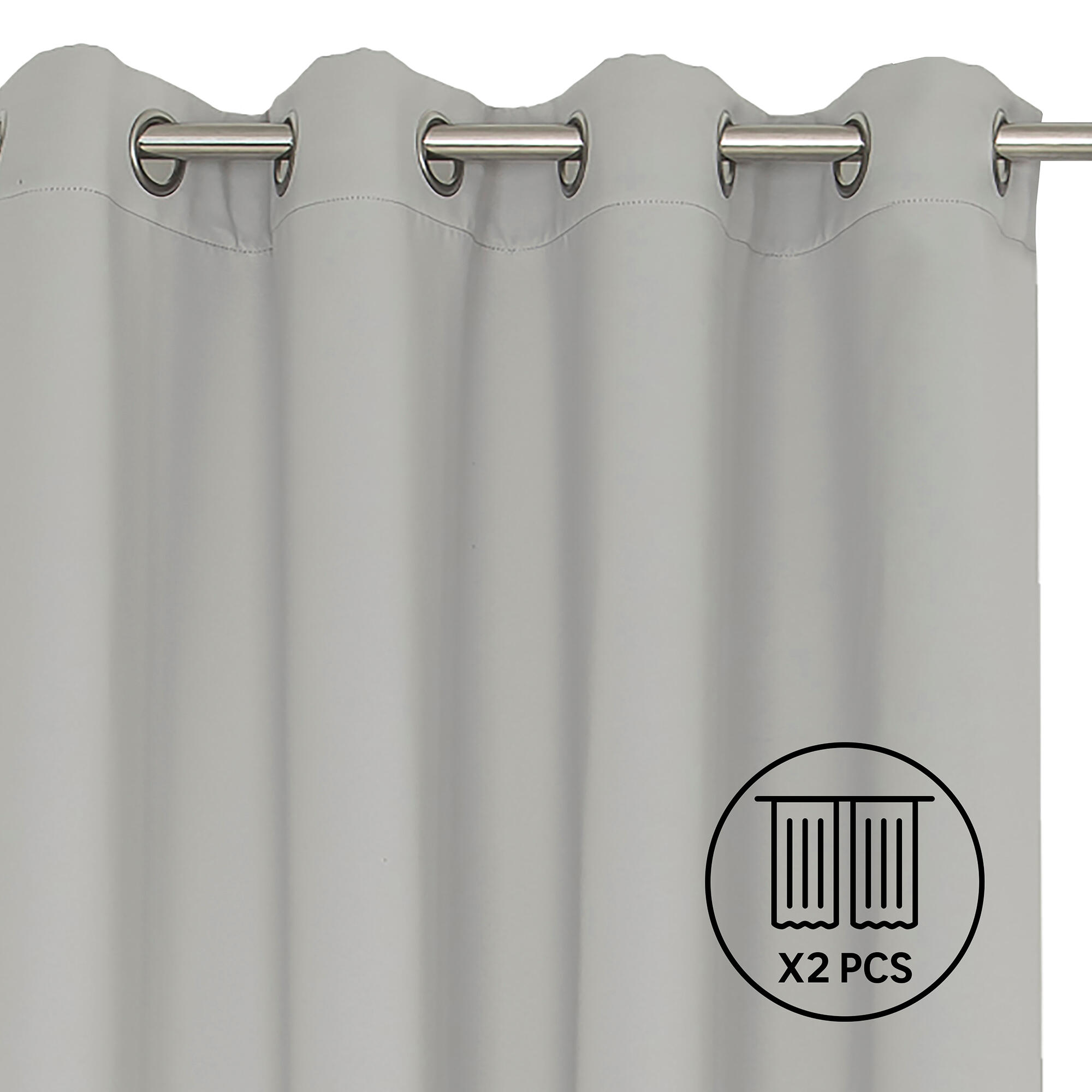 Set 2 cortinas ollaos opaca new arel inspire de 140x280cm liso gris granito