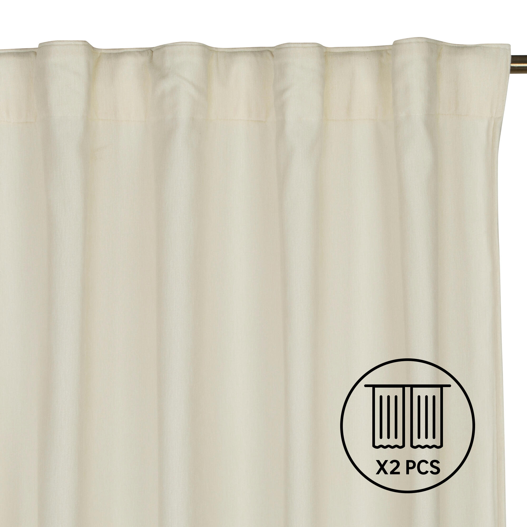 Set 2 cortinas cinta frunce, trabilla oculta alaro inspire de 200x280cm liso beige cool